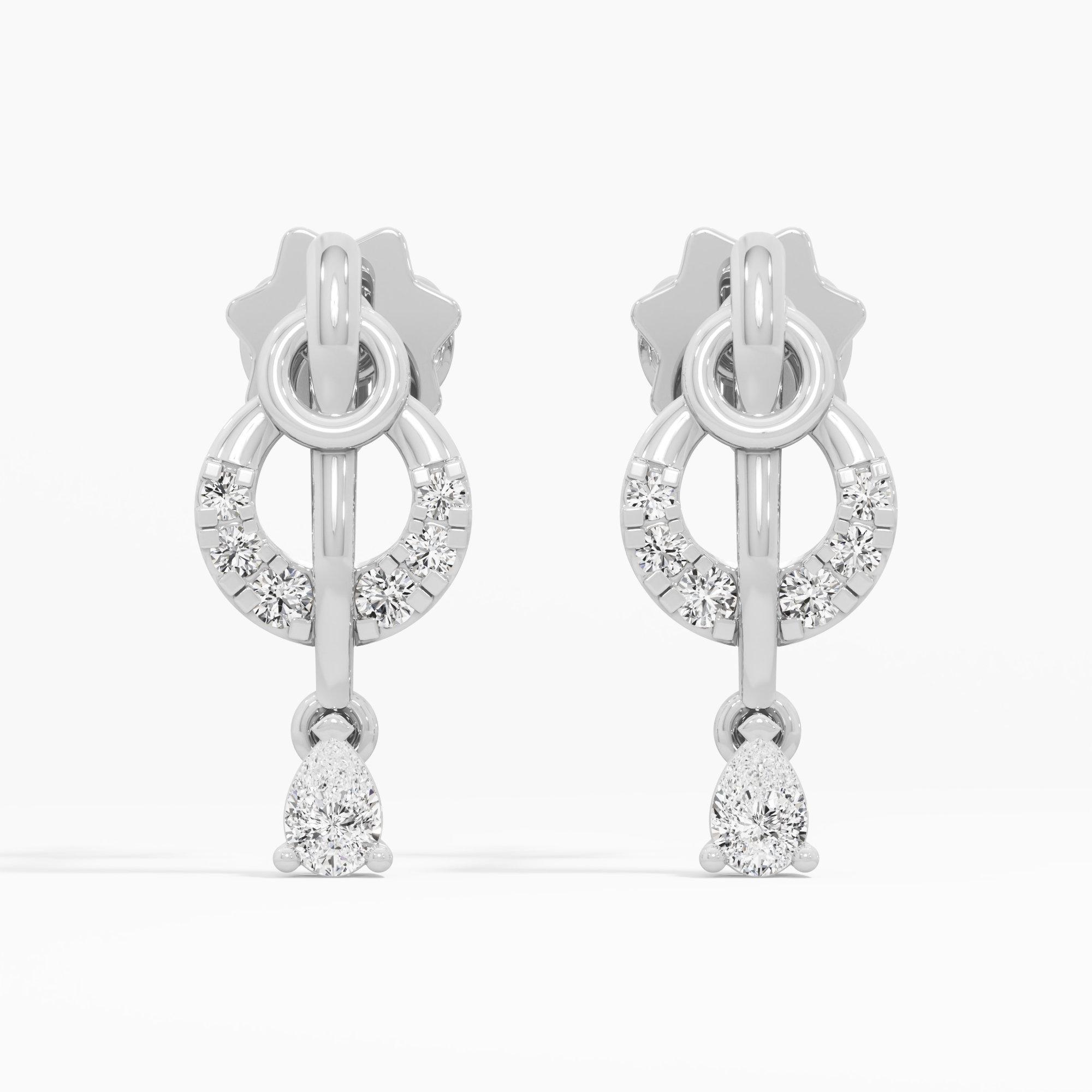 Starlight Cascade Drops Earrings in 9KT White Gold (Diamond Quality: FG-VVS VS)