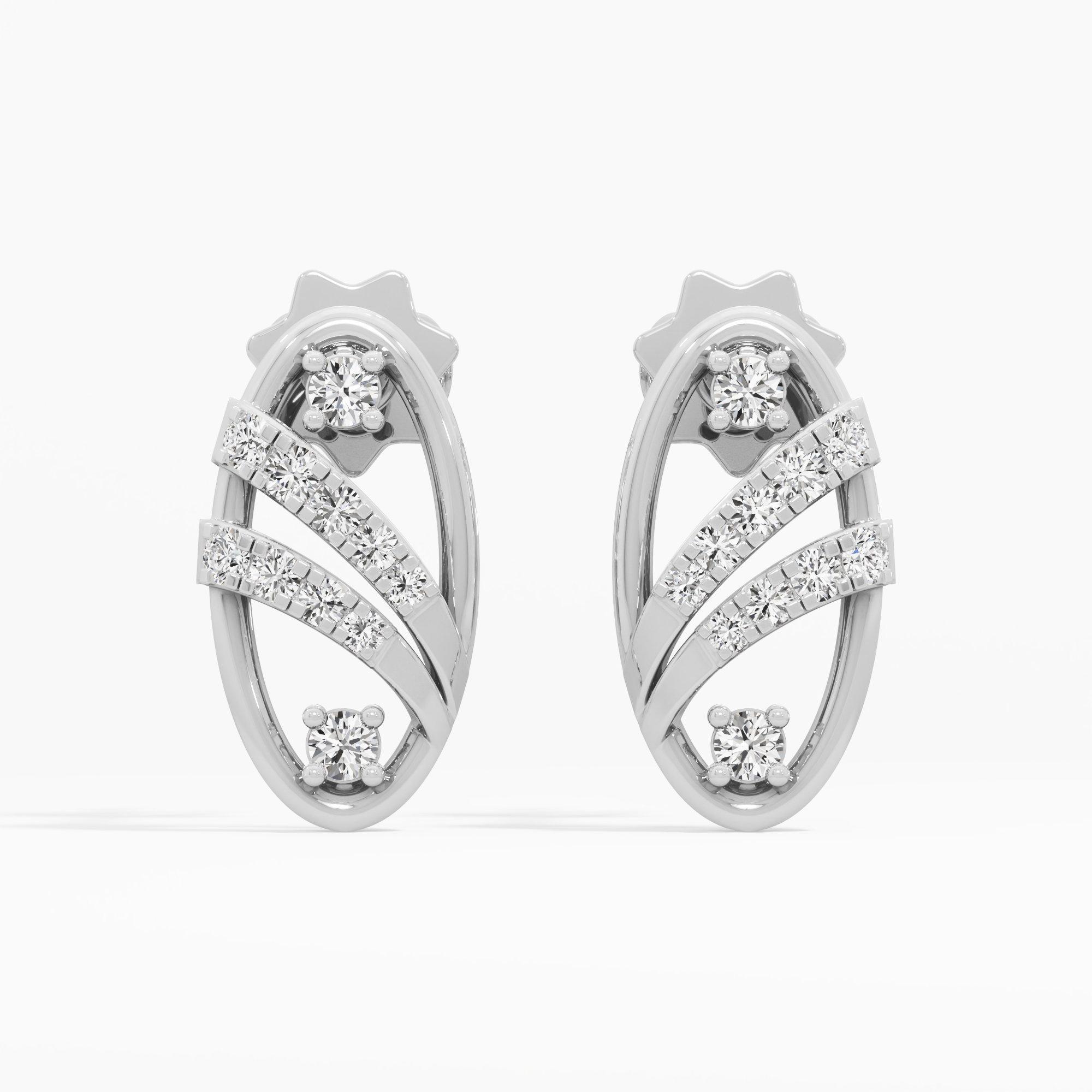 Glimmering Sway Drops Earrings in 9KT White Gold (Diamond Quality: EF-VVS VS)