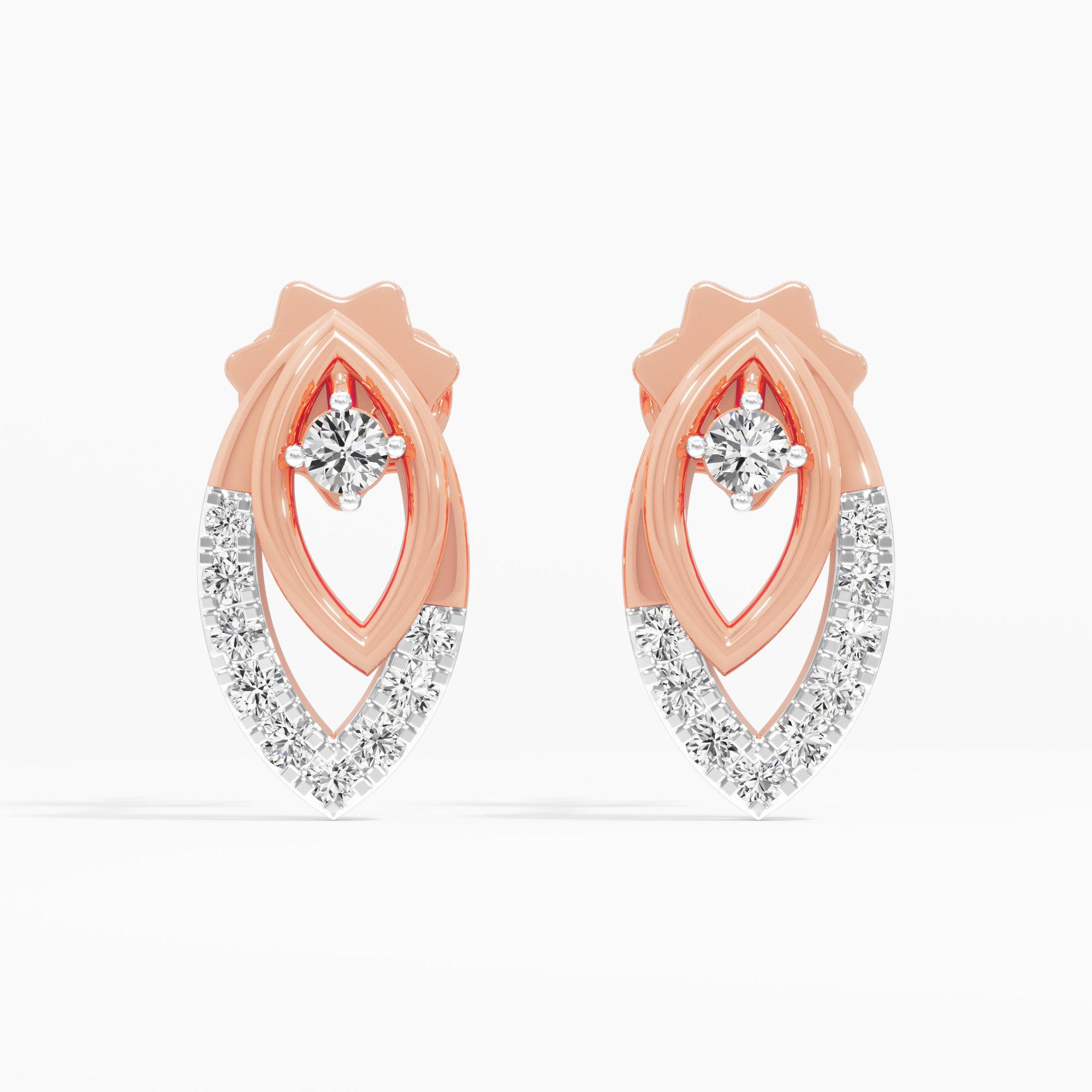 Stellar Drop Drops Earrings in 9KT Rose Gold (Diamond Quality: FG-VVS VS)