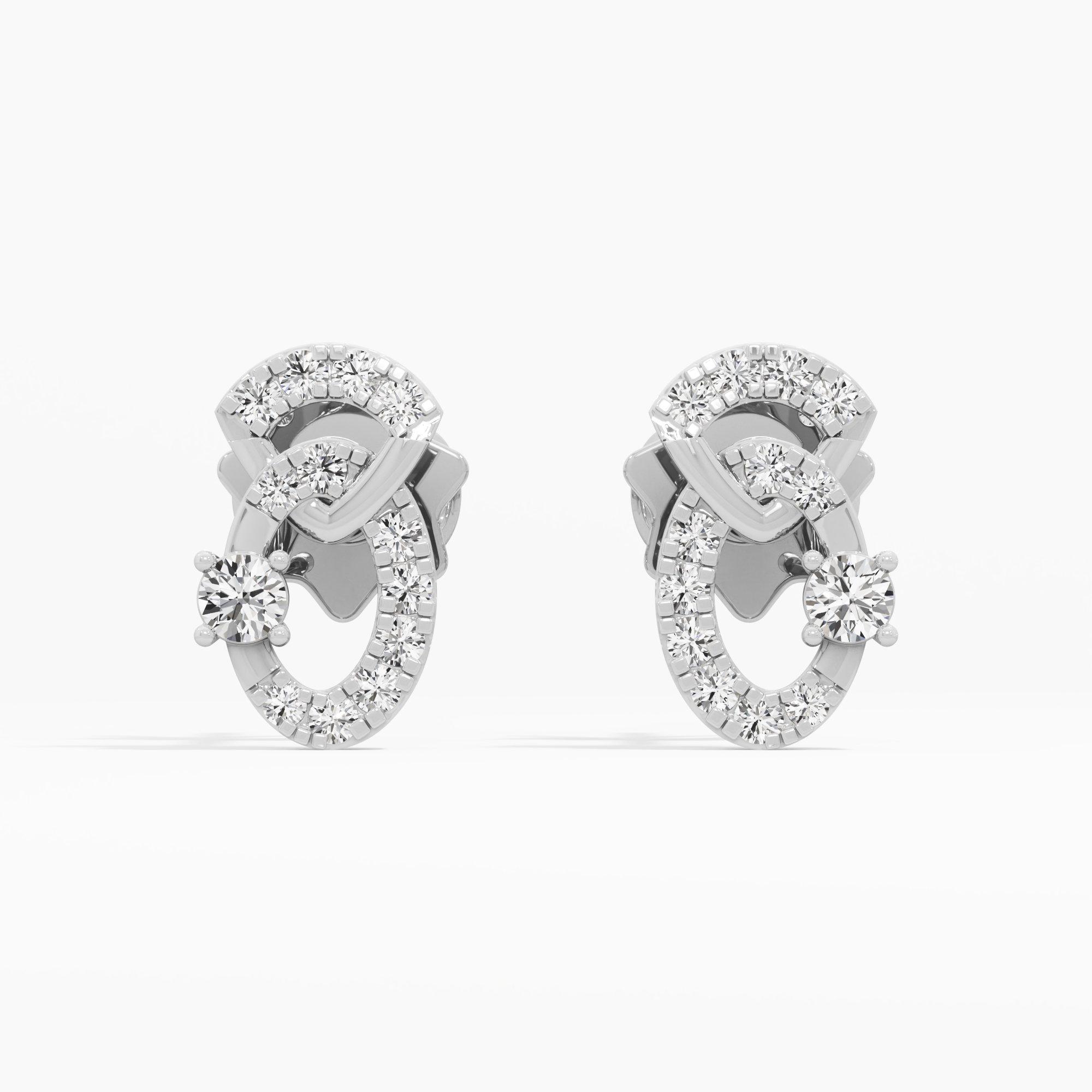 Linked Radiance Drops Earrings in 9KT White Gold (Diamond Quality: FG-VVS VS)