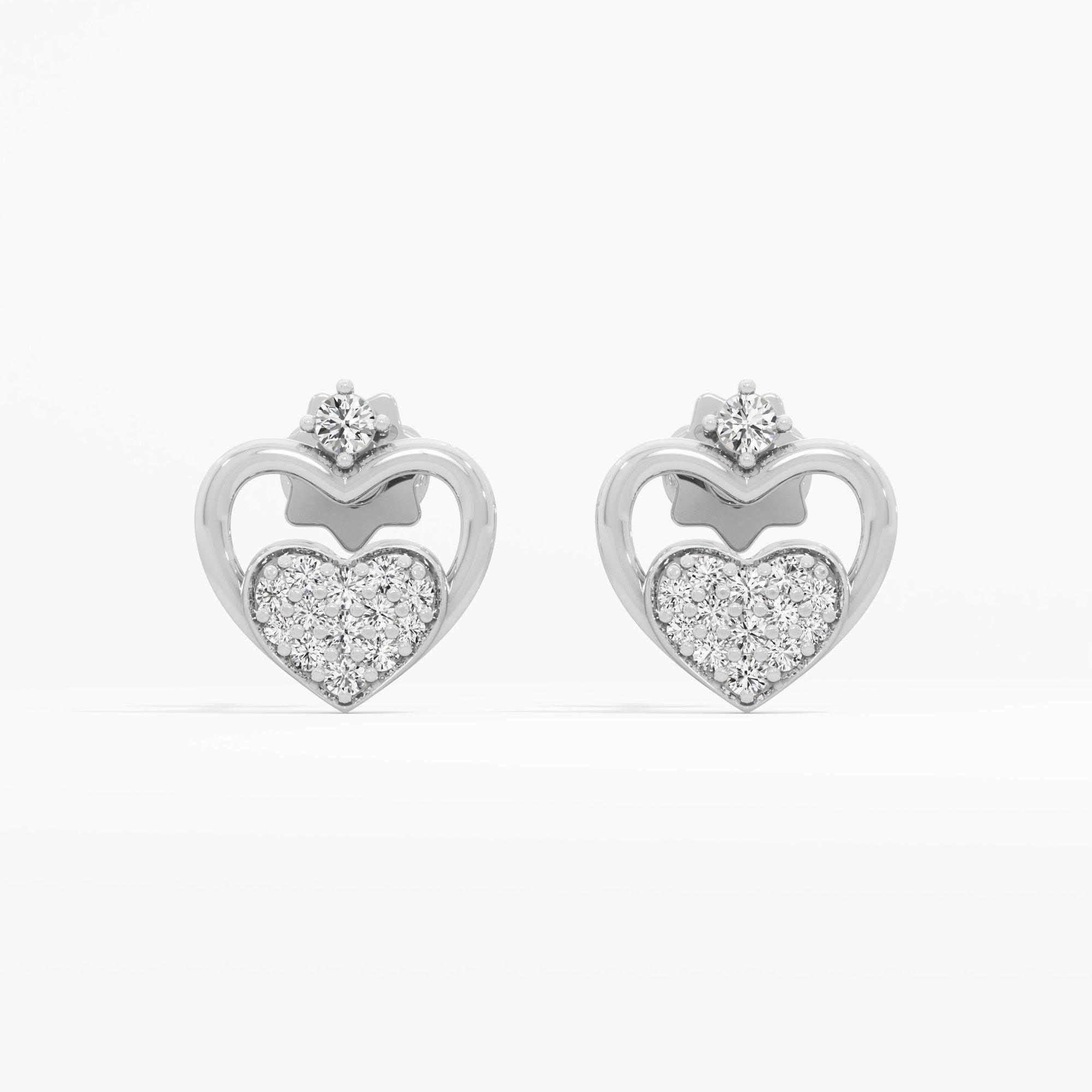 Heartfelt Embrace Studs Earrings in 9KT White Gold (Diamond Quality: EF-VVS VS)