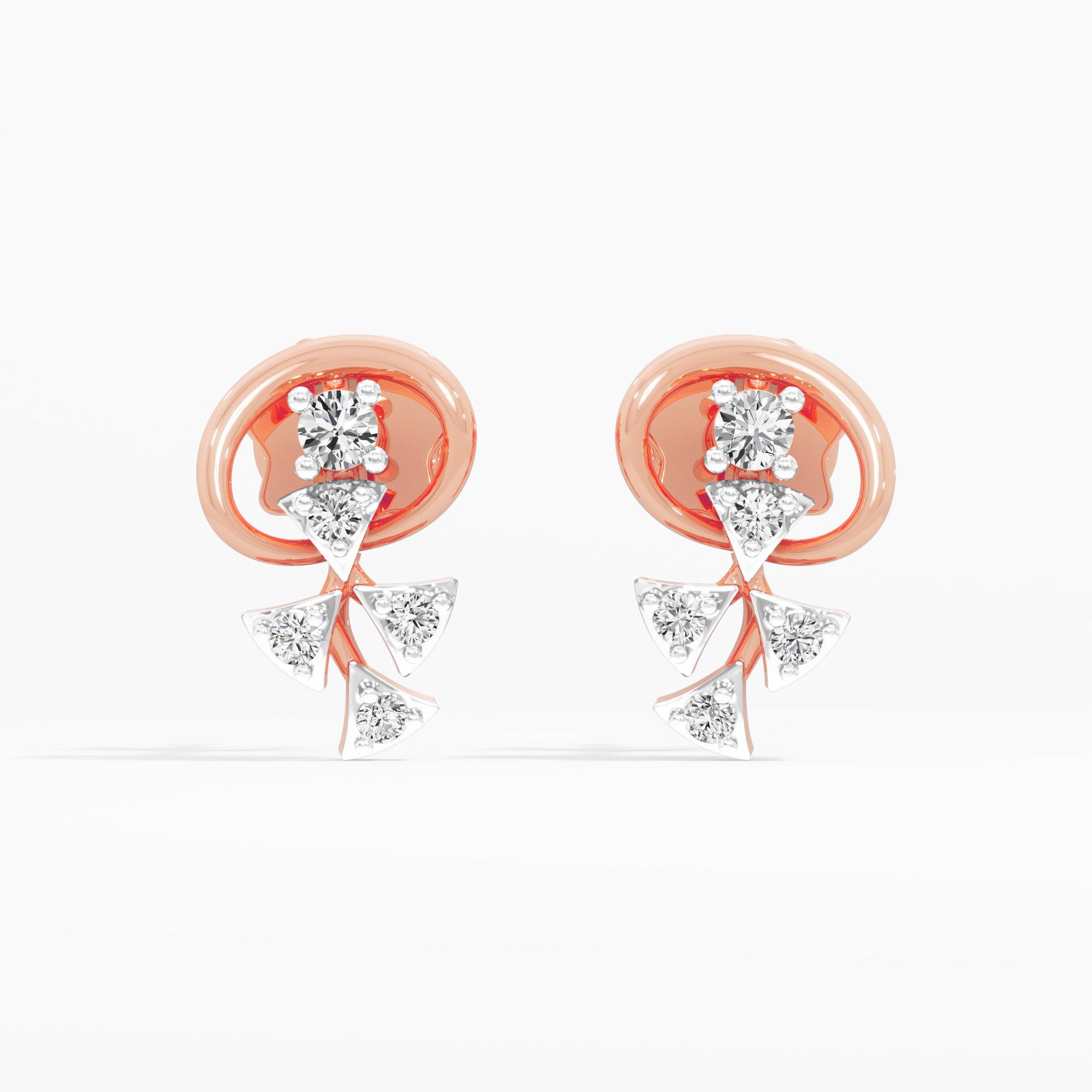 Botanical Brilliance Drops Earrings in 9KT Rose Gold (Diamond Quality: EF-VVS VS)