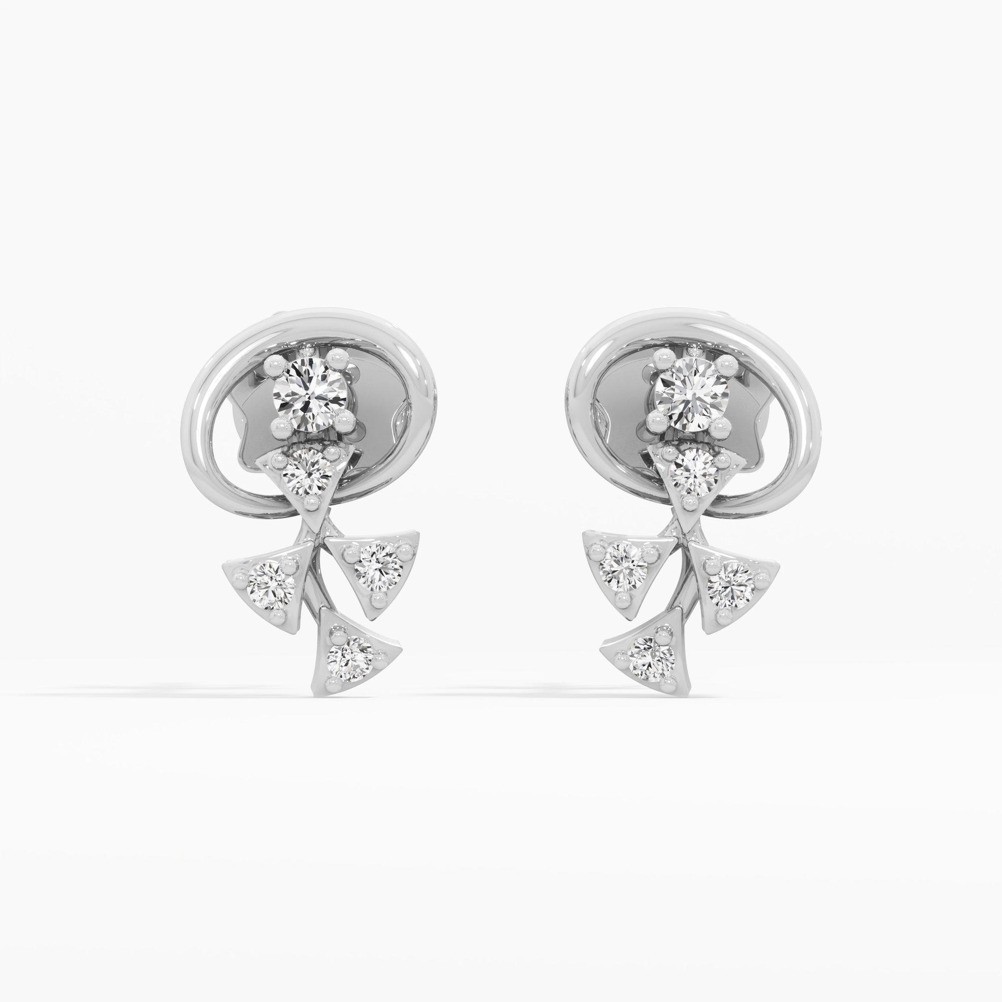 Botanical Brilliance Drops Earrings in 9KT White Gold (Diamond Quality: EF-VVS VS)