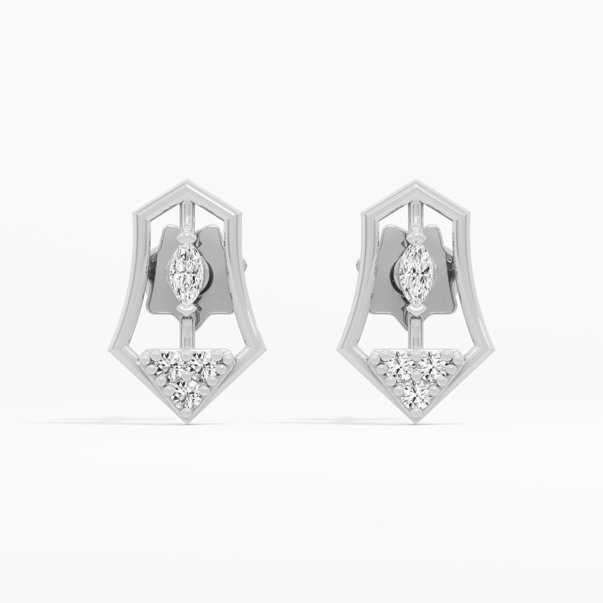 Heraldic Gleam Drops Earrings in 9KT White Gold (Diamond Quality: FG-VVS VS)