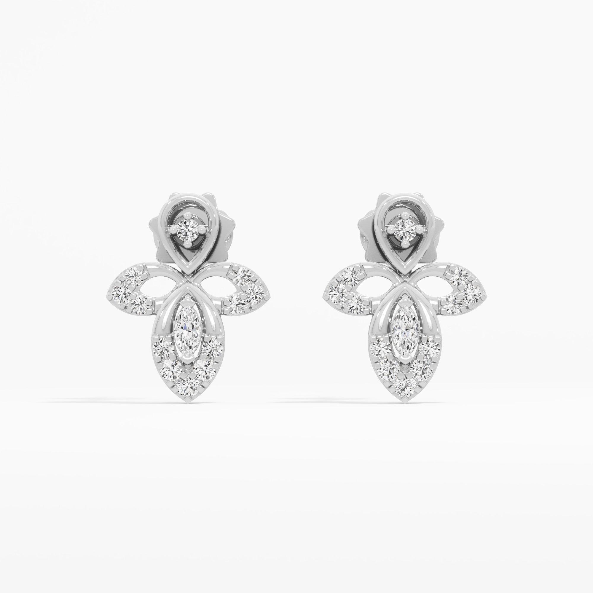 Verdant Drop Drops Earrings in 9KT White Gold (Diamond Quality: FG-VVS VS)
