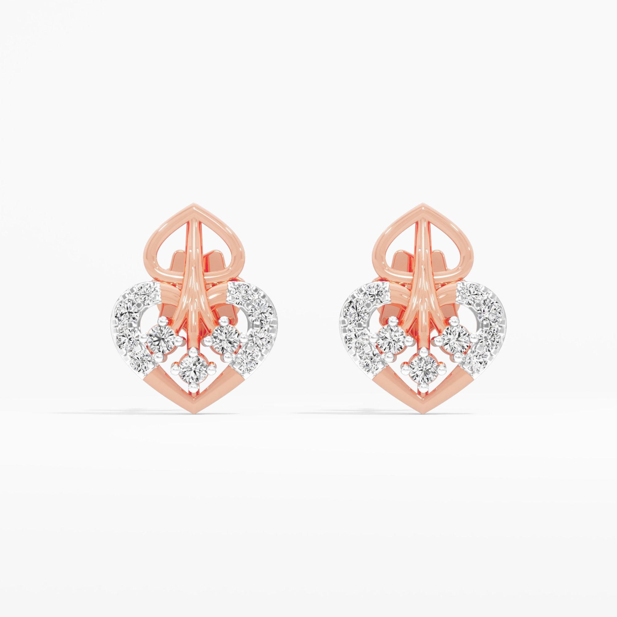 Azure Crest Drops Drops Earrings in 9KT Rose Gold (Diamond Quality: EF-VVS VS)