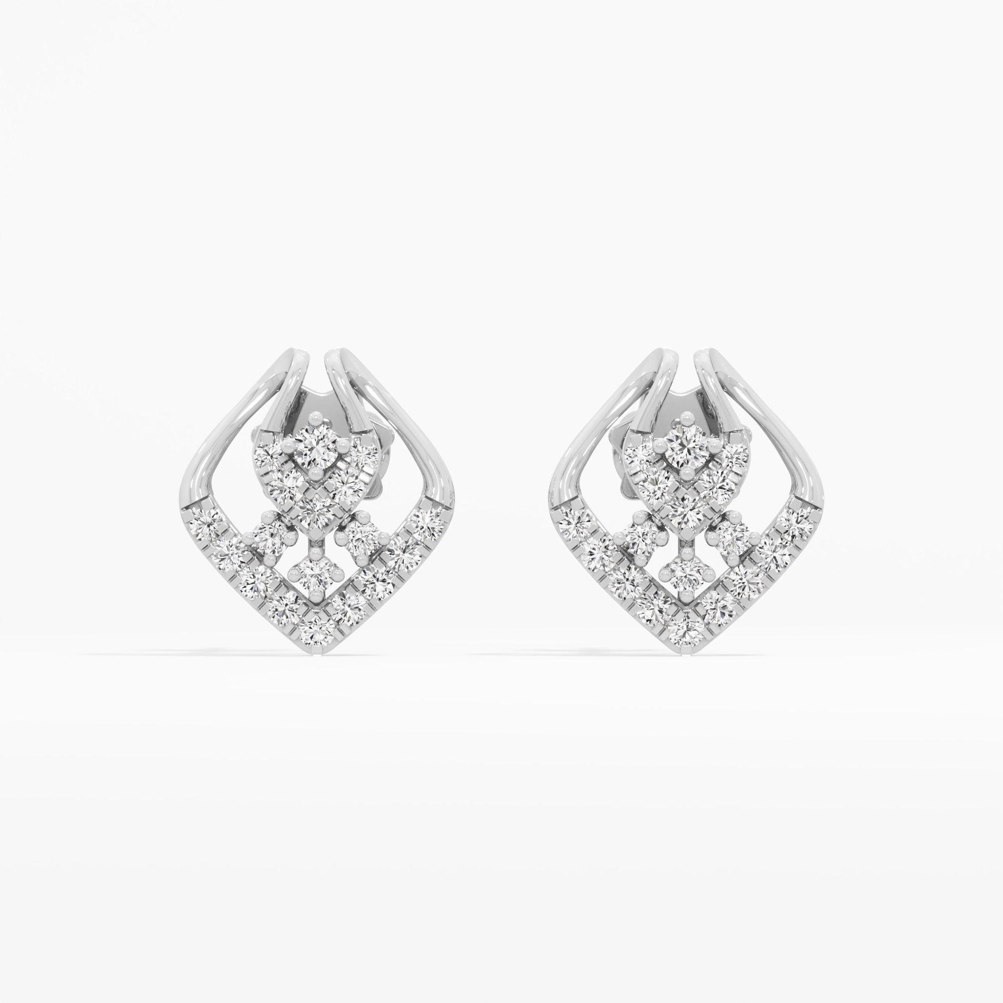 Luminous Petal Studs Earrings in 9KT White Gold (Diamond Quality: EF-VVS VS)