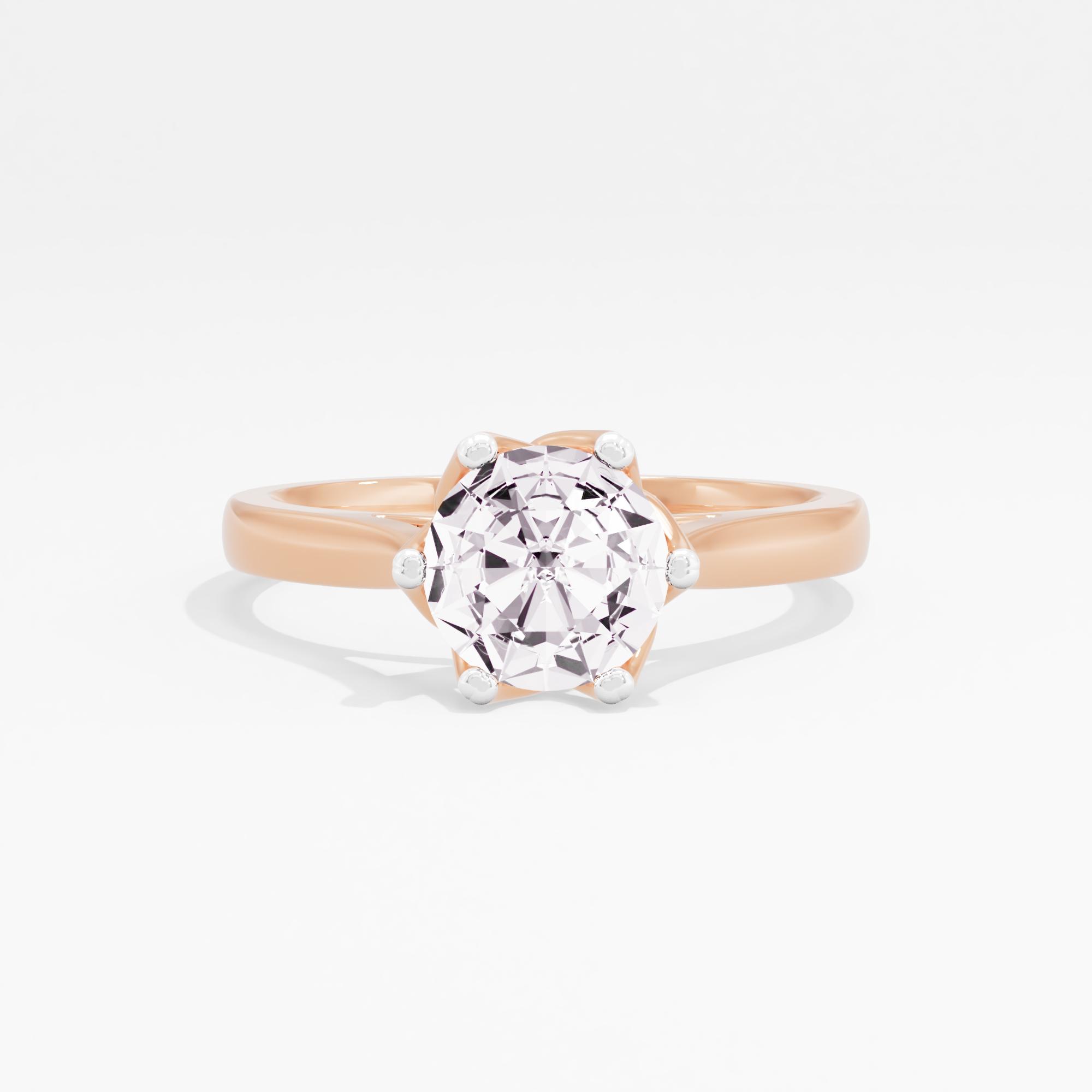 Dahlia Basket Solitaire Ring