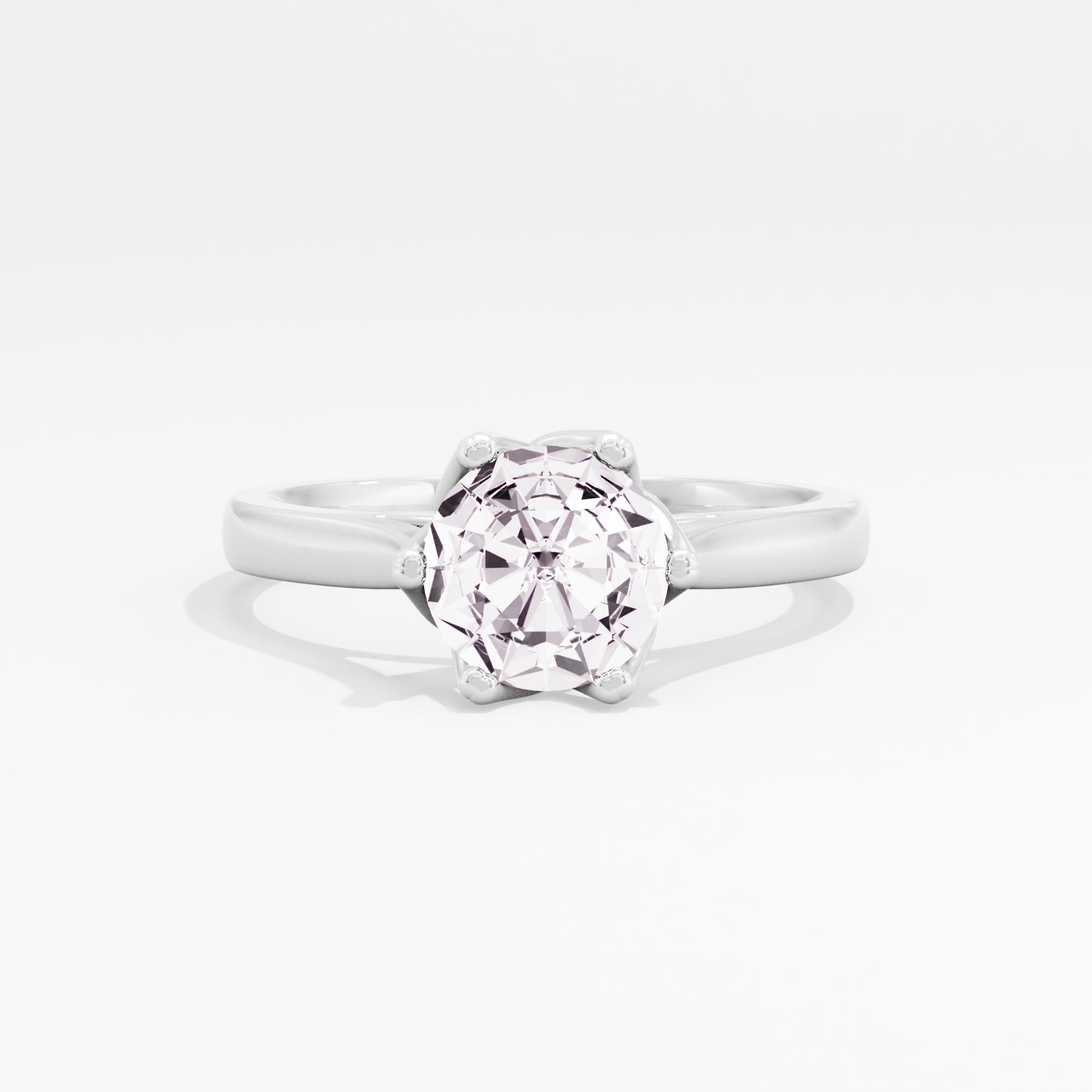 Dahlia Basket Solitaire Ring
