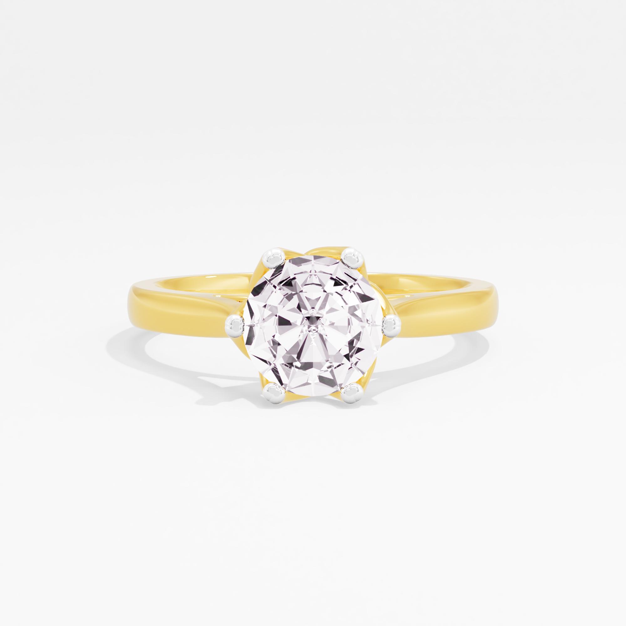Dahlia Basket Solitaire Ring