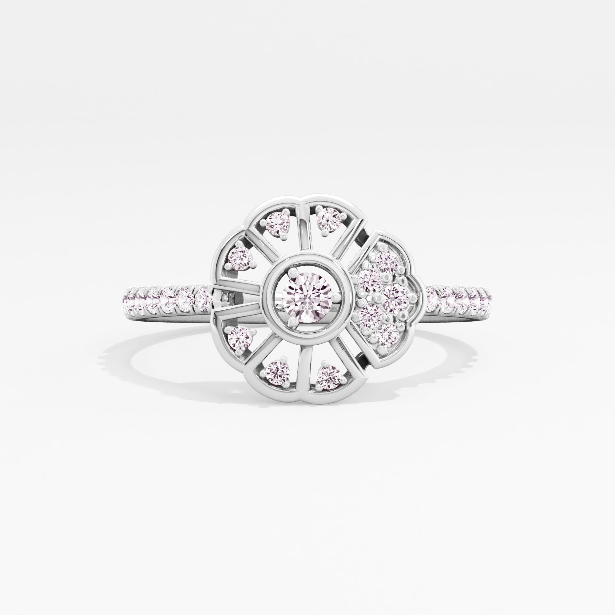 Drifting Flowerfall Solitaire Ring