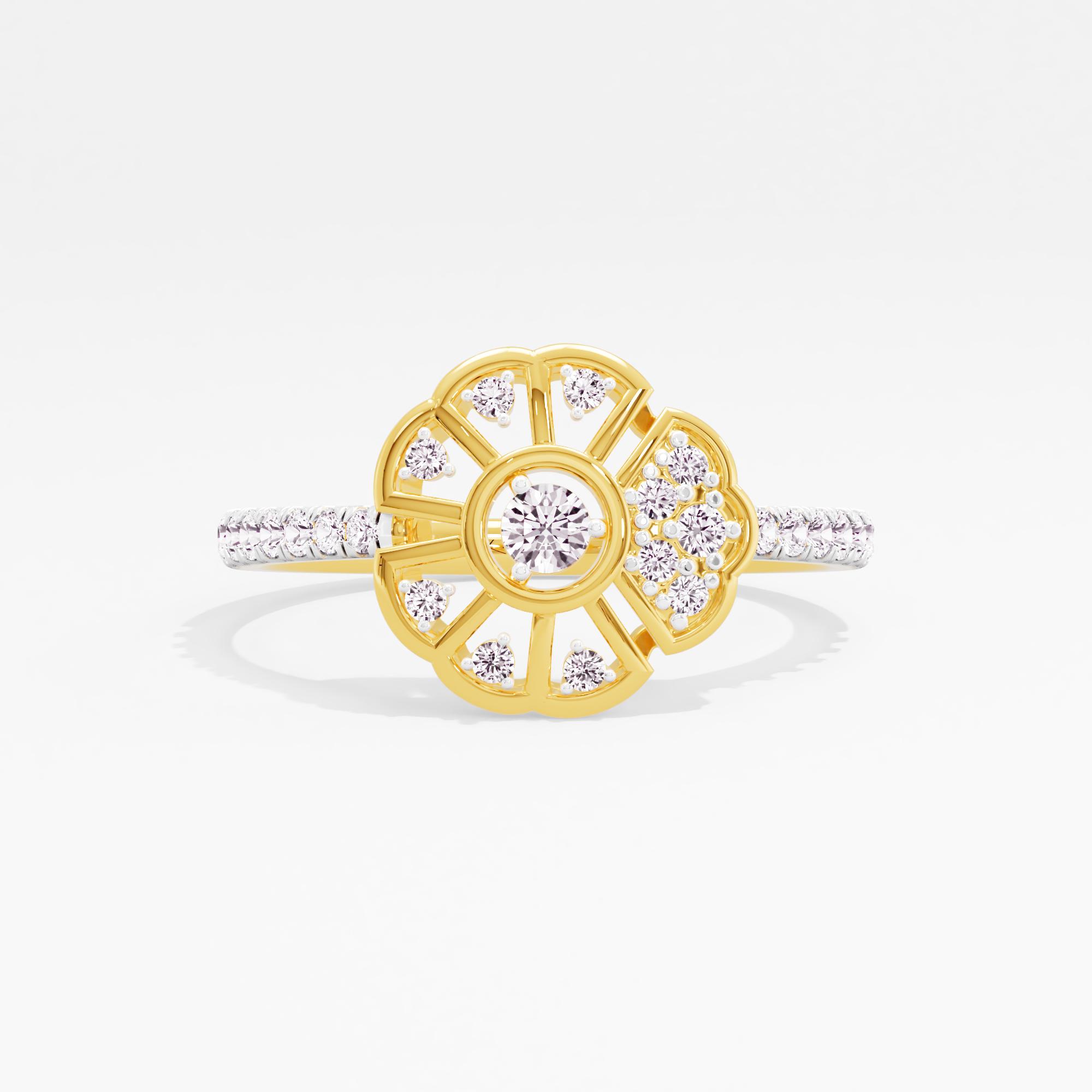 Drifting Flowerfall Solitaire Ring