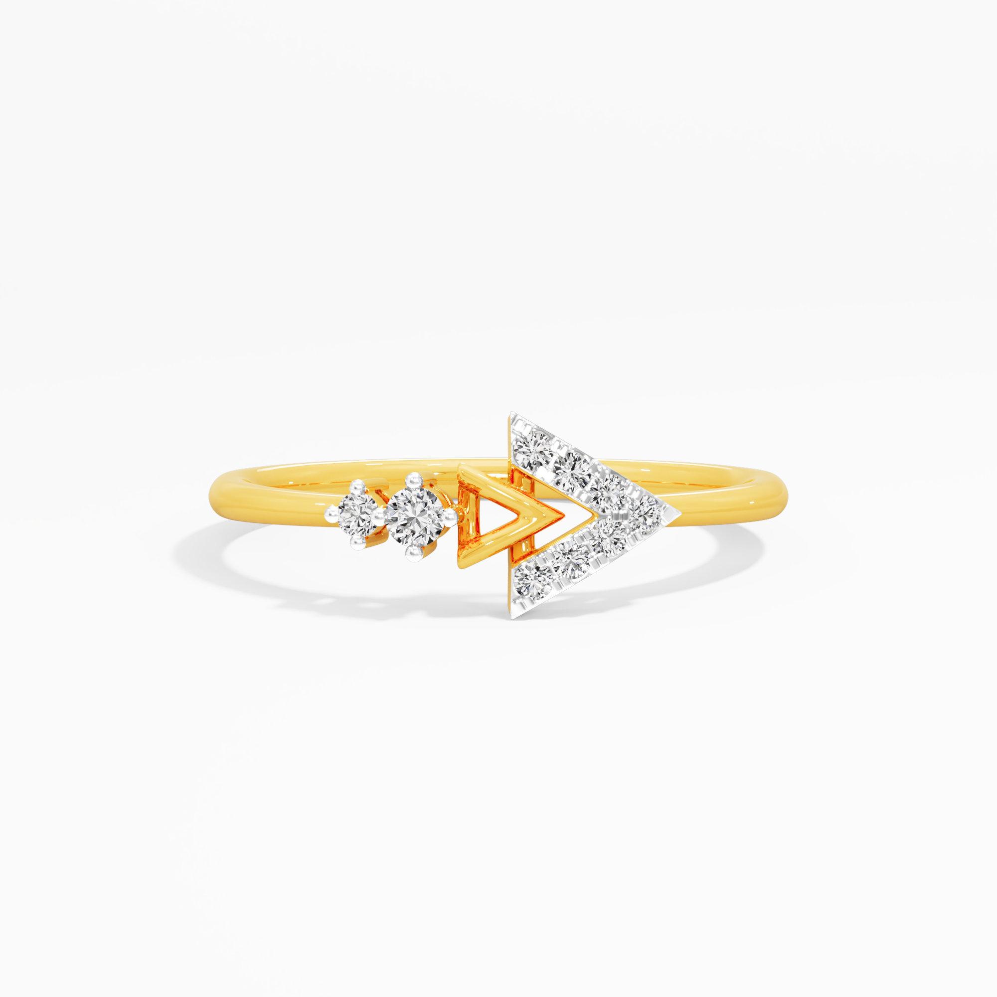 Guiding Spark Bands Ring in 9KT Yellow Gold (Diamond Quality: EF-VVS VS)