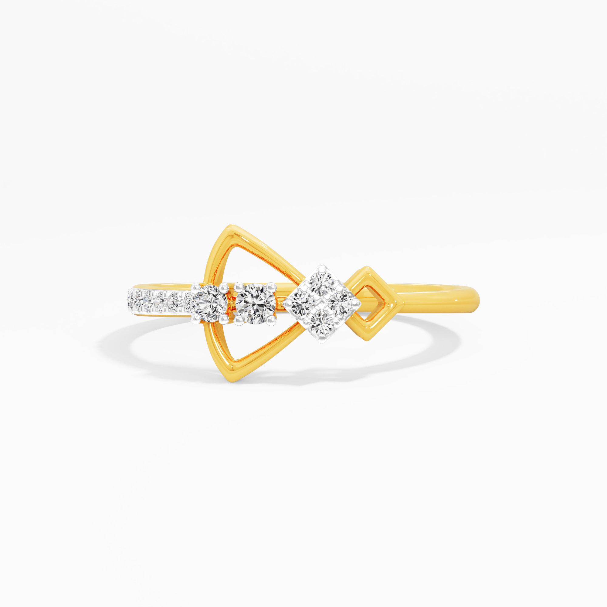 Radiant Embrace Bands Ring in 9KT Yellow Gold (Diamond Quality: EF-VVS VS)