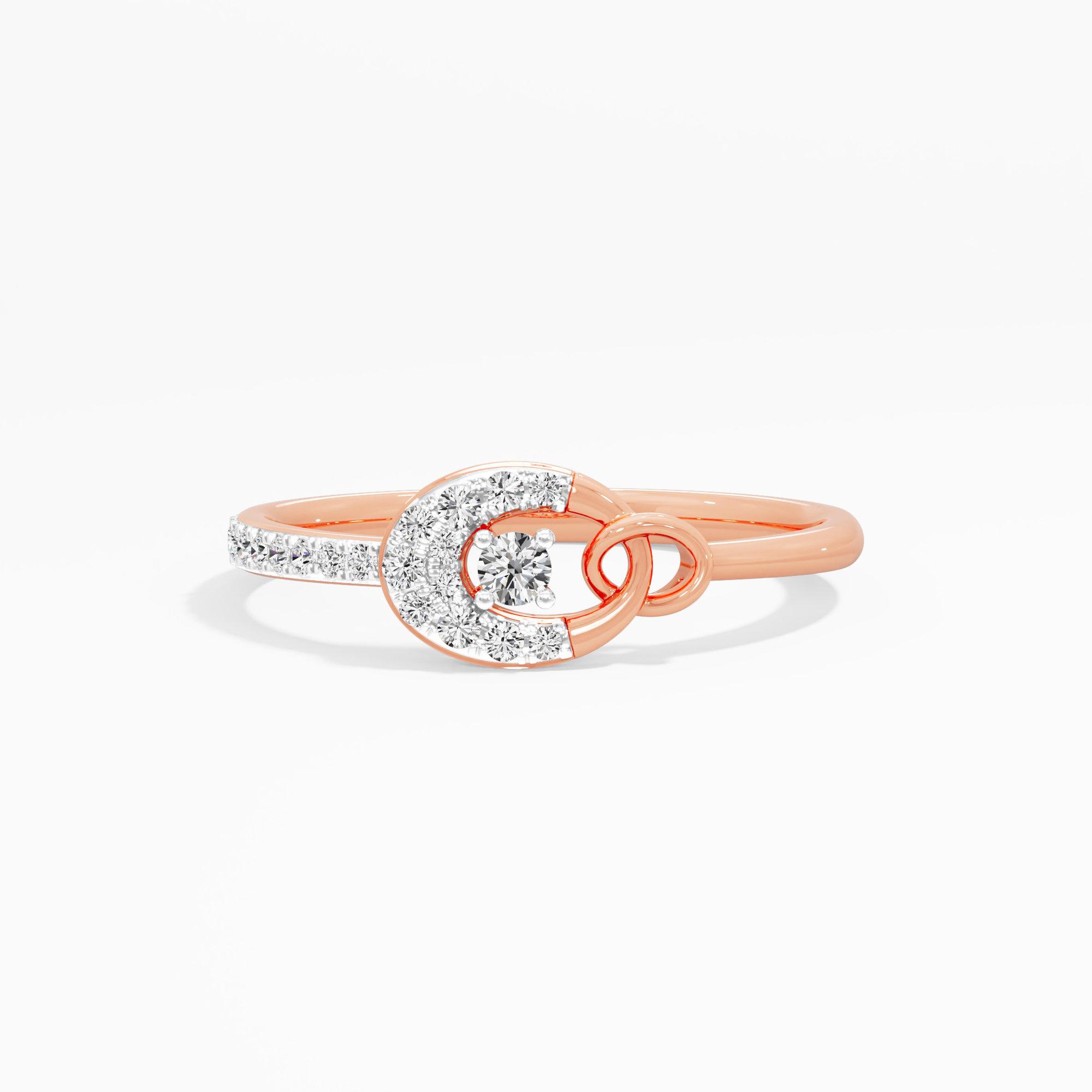 Gleaming Embrace Halos Ring in 9KT Rose Gold (Diamond Quality: EF-VVS VS)