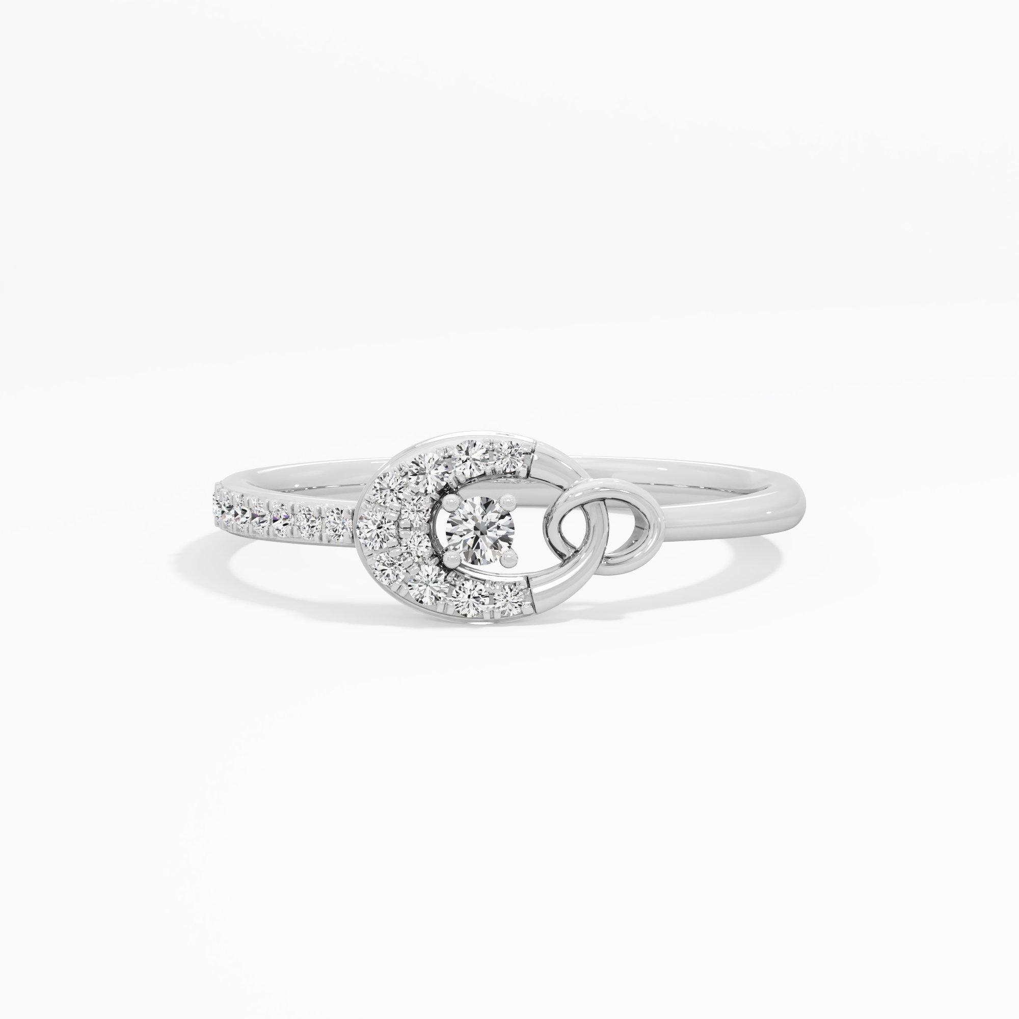 Gleaming Embrace Halos Ring in 9KT White Gold (Diamond Quality: EF-VVS VS)