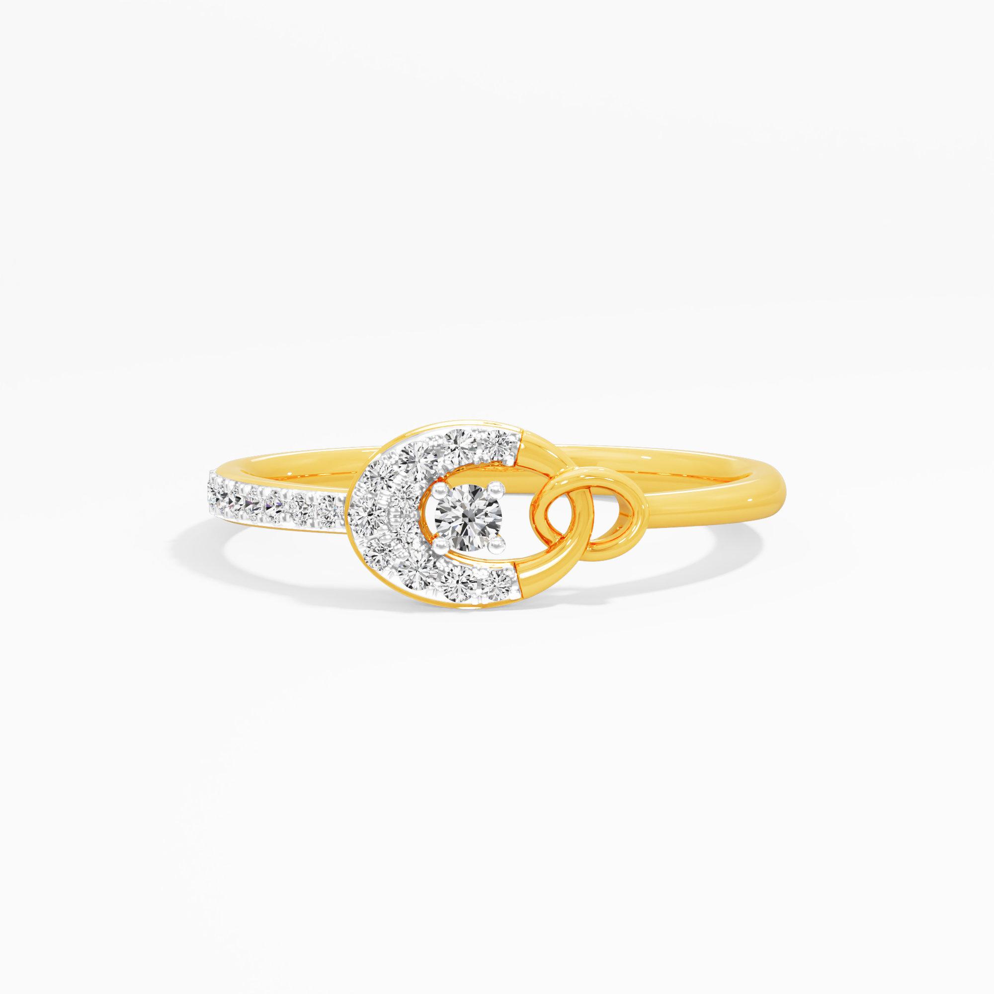 Gleaming Embrace Halos Ring in 9KT Yellow Gold (Diamond Quality: EF-VVS VS)