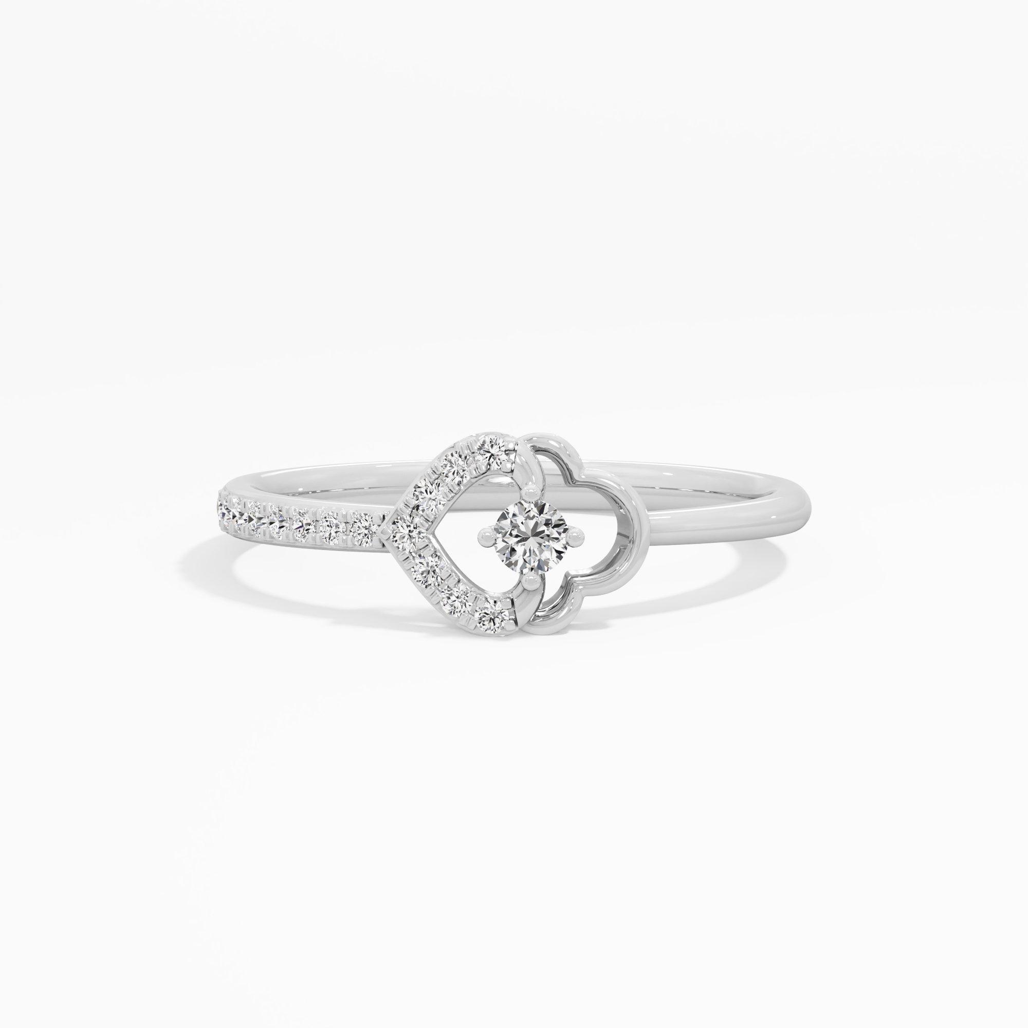 Luminous Clover Solitaires Ring in 9KT White Gold (Diamond Quality: EF-VVS VS)