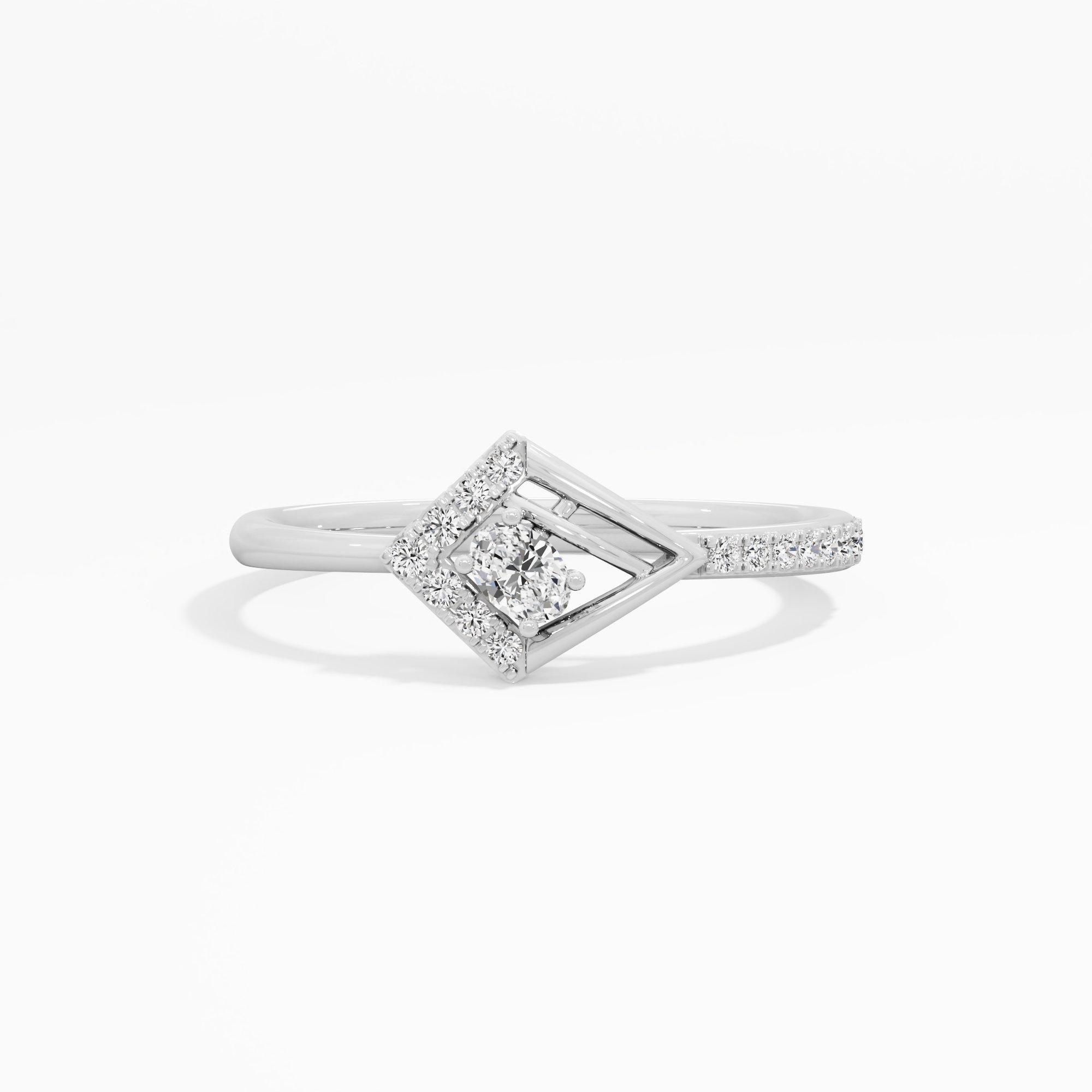 Radiant Prism Cocktail Ring in 9KT White Gold (Diamond Quality: FG-VVS VS)