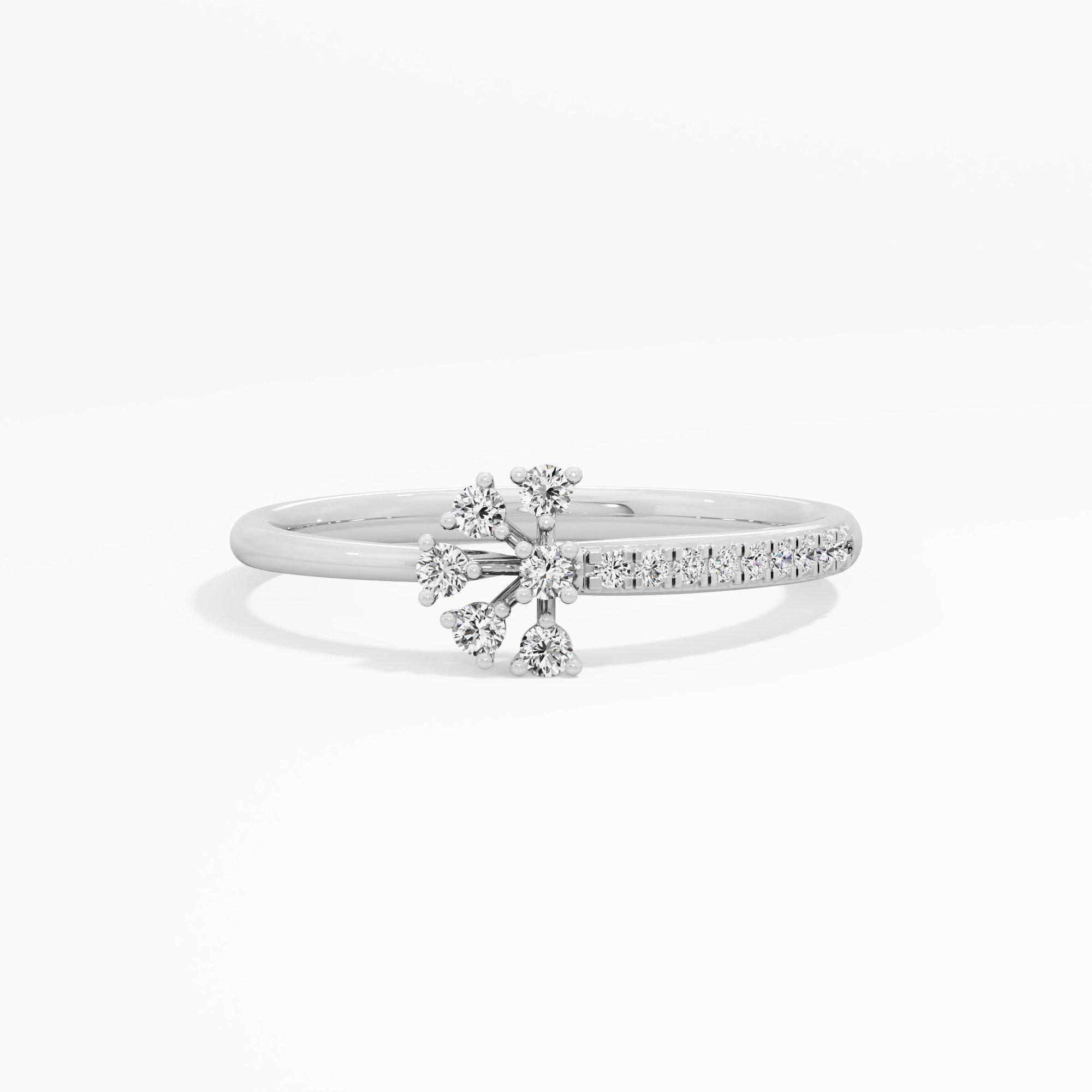 Floral Whisper Cocktail Ring in 9KT White Gold (Diamond Quality: EF-VVS VS)