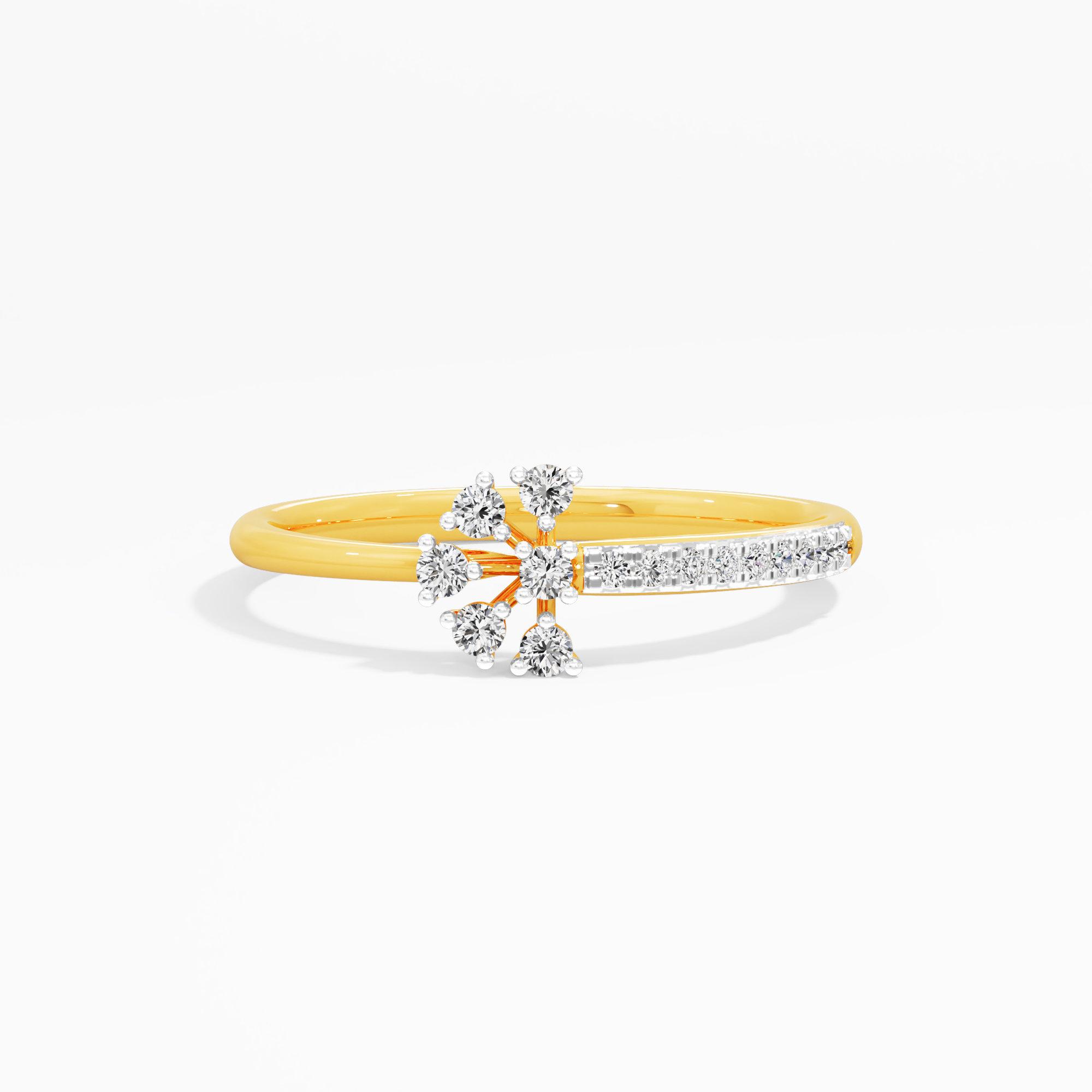 Floral Whisper Cocktail Ring in 9KT Yellow Gold (Diamond Quality: EF-VVS VS)