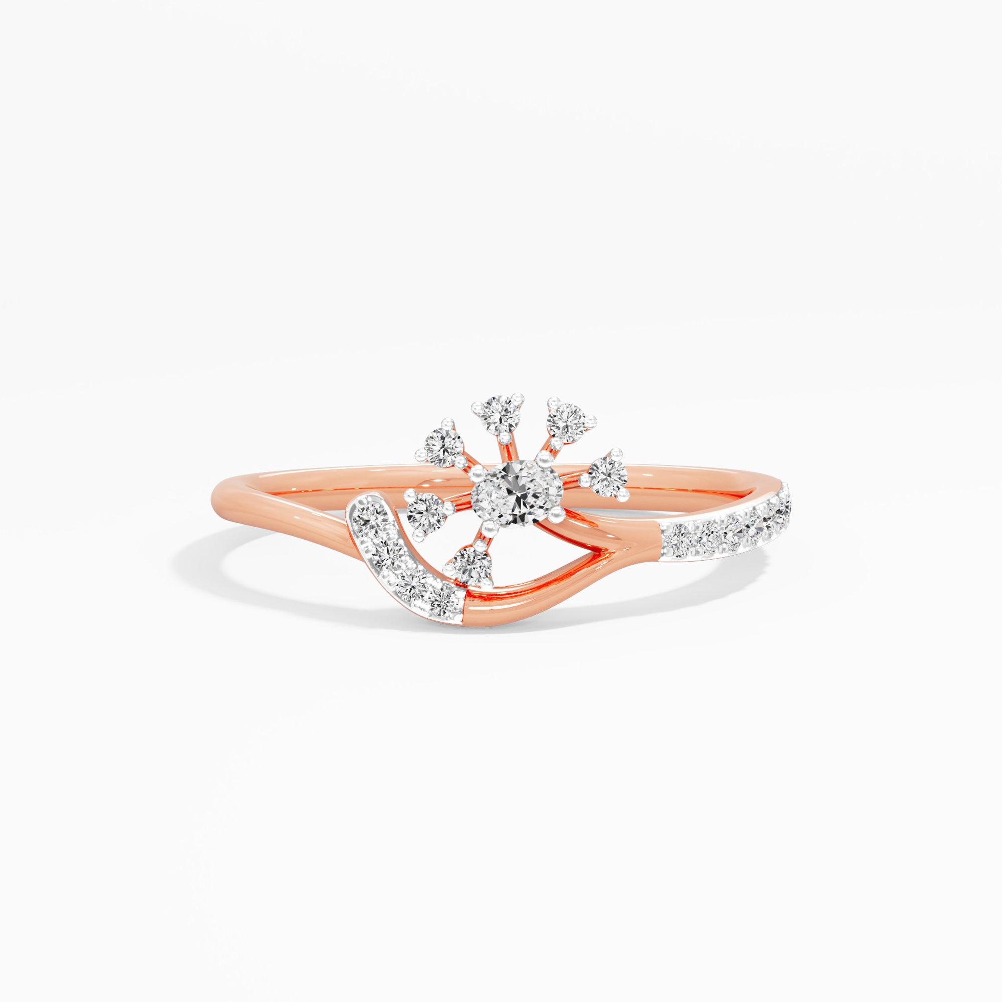 Diamond Aura Halos Ring in 9KT Rose Gold (Diamond Quality: FG-VVS VS)
