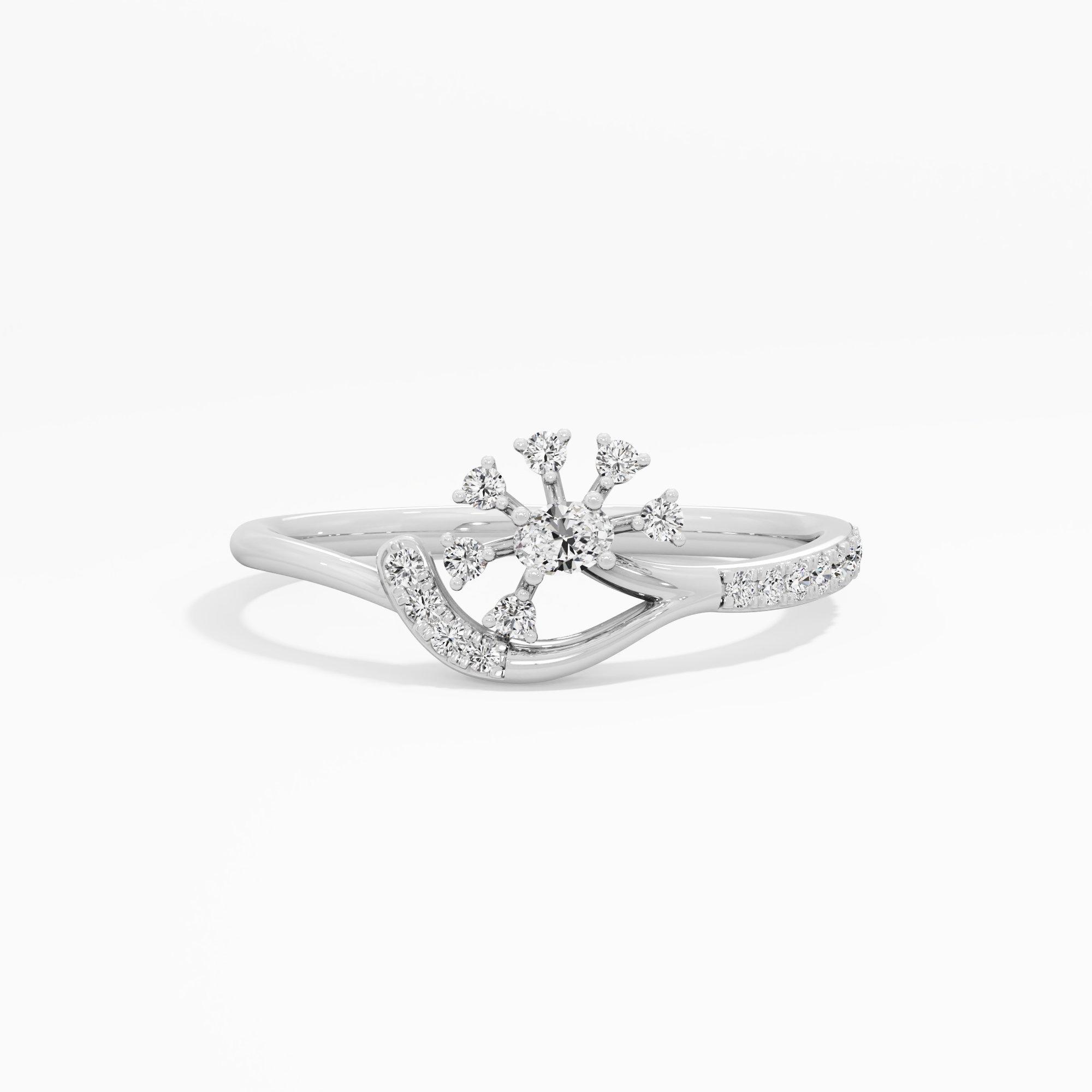 Diamond Aura Halos Ring in 9KT White Gold (Diamond Quality: FG-VVS VS)