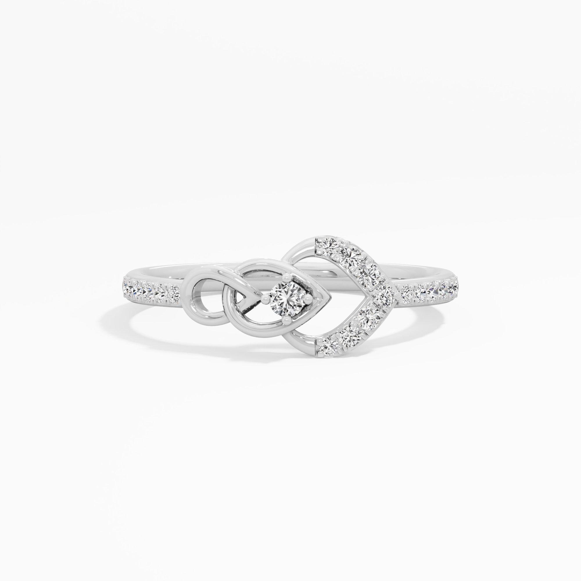 Graceful Embrace Bypass Ring in 9KT White Gold (Diamond Quality: EF-VVS VS)