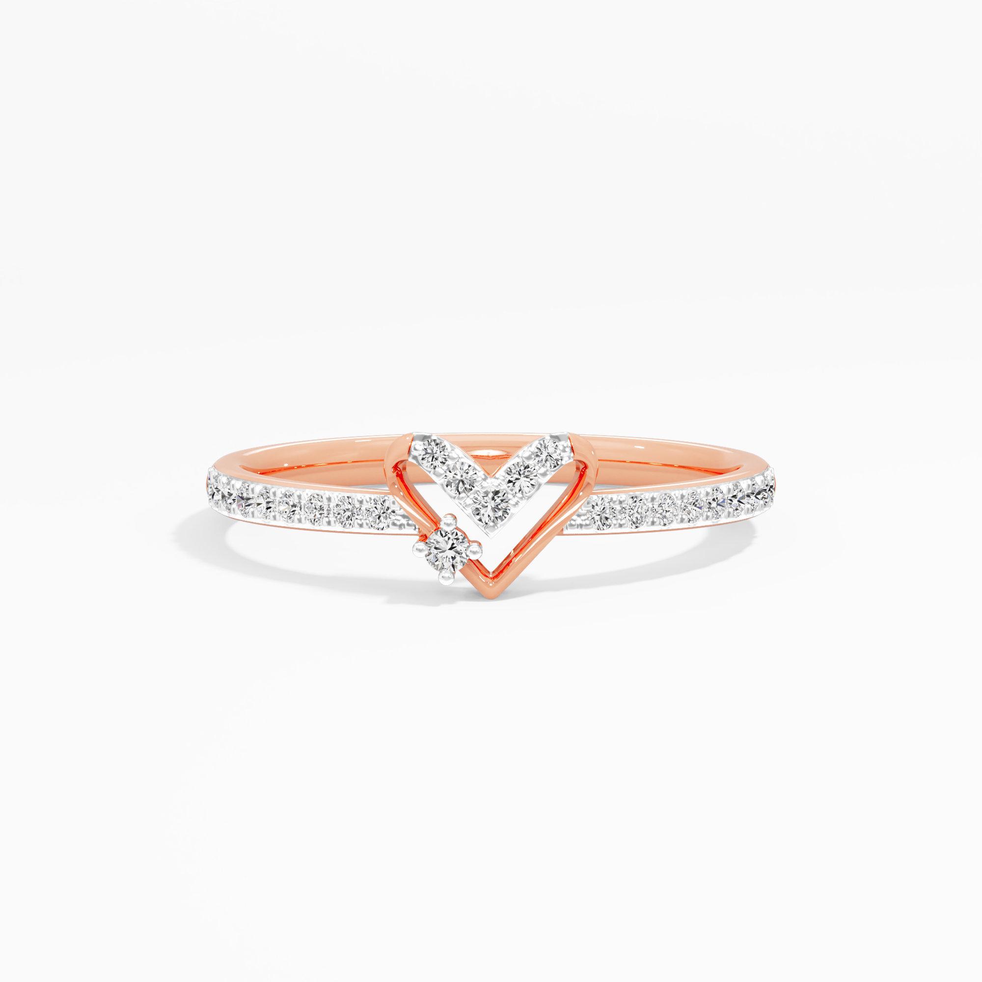 Sweetheart Radiance Bands Ring in 9KT Rose Gold (Diamond Quality: EF-VVS VS)