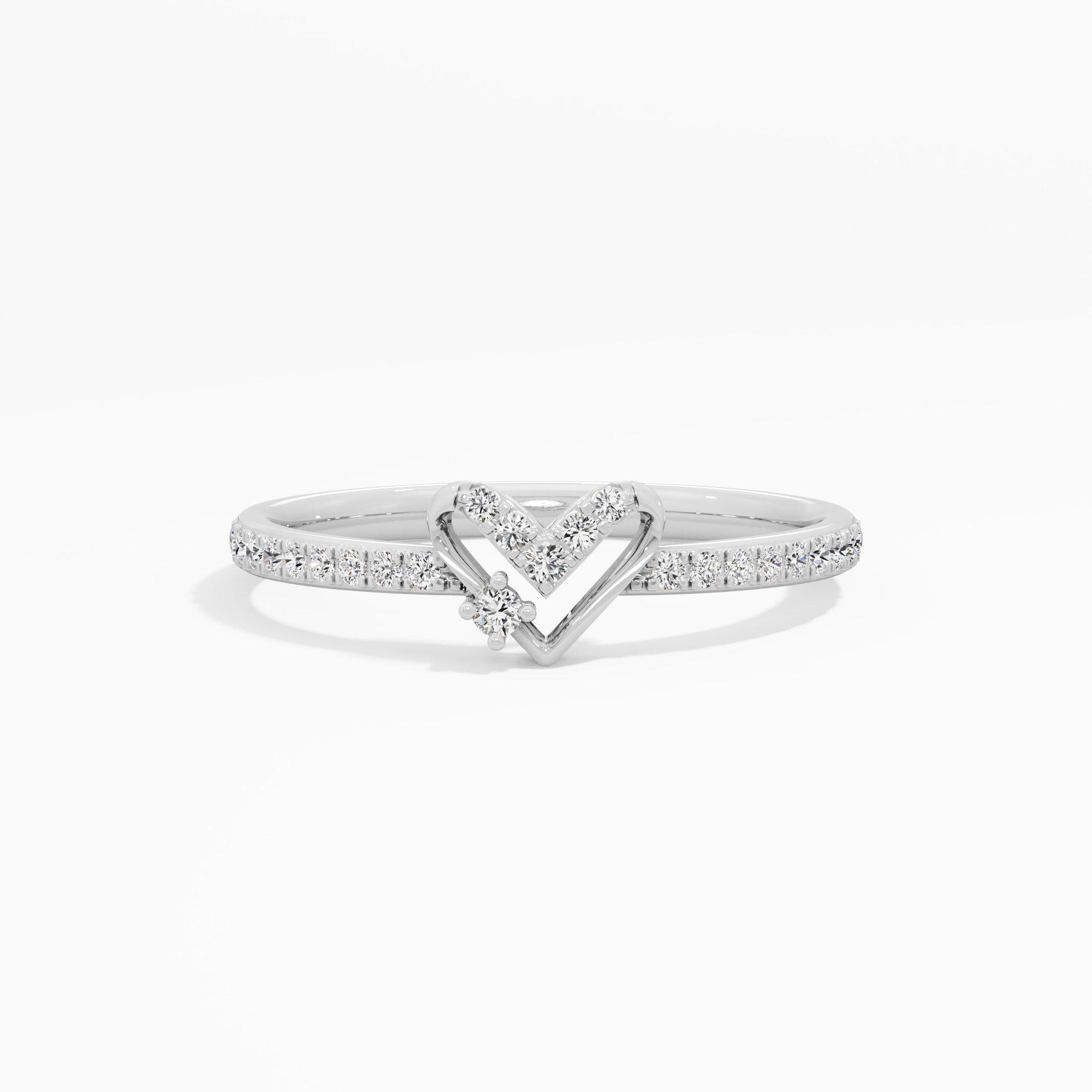 Sweetheart Radiance Bands Ring in 9KT White Gold (Diamond Quality: EF-VVS VS)