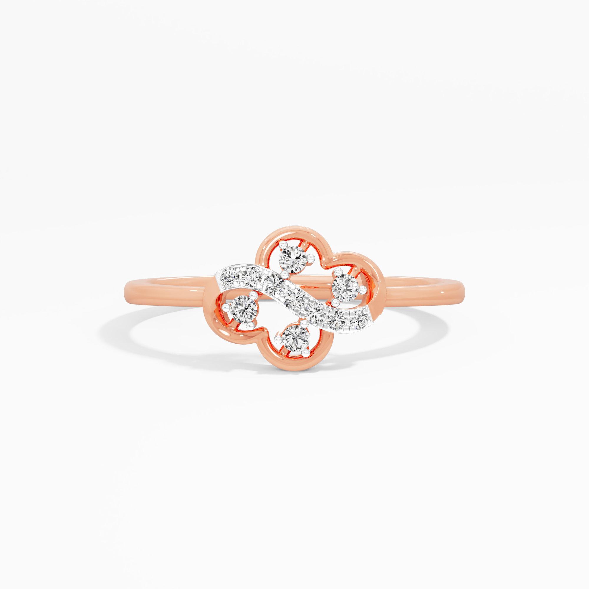 Twinkle Blossom Stackables Ring in 9KT Rose Gold (Diamond Quality: EF-VVS VS)