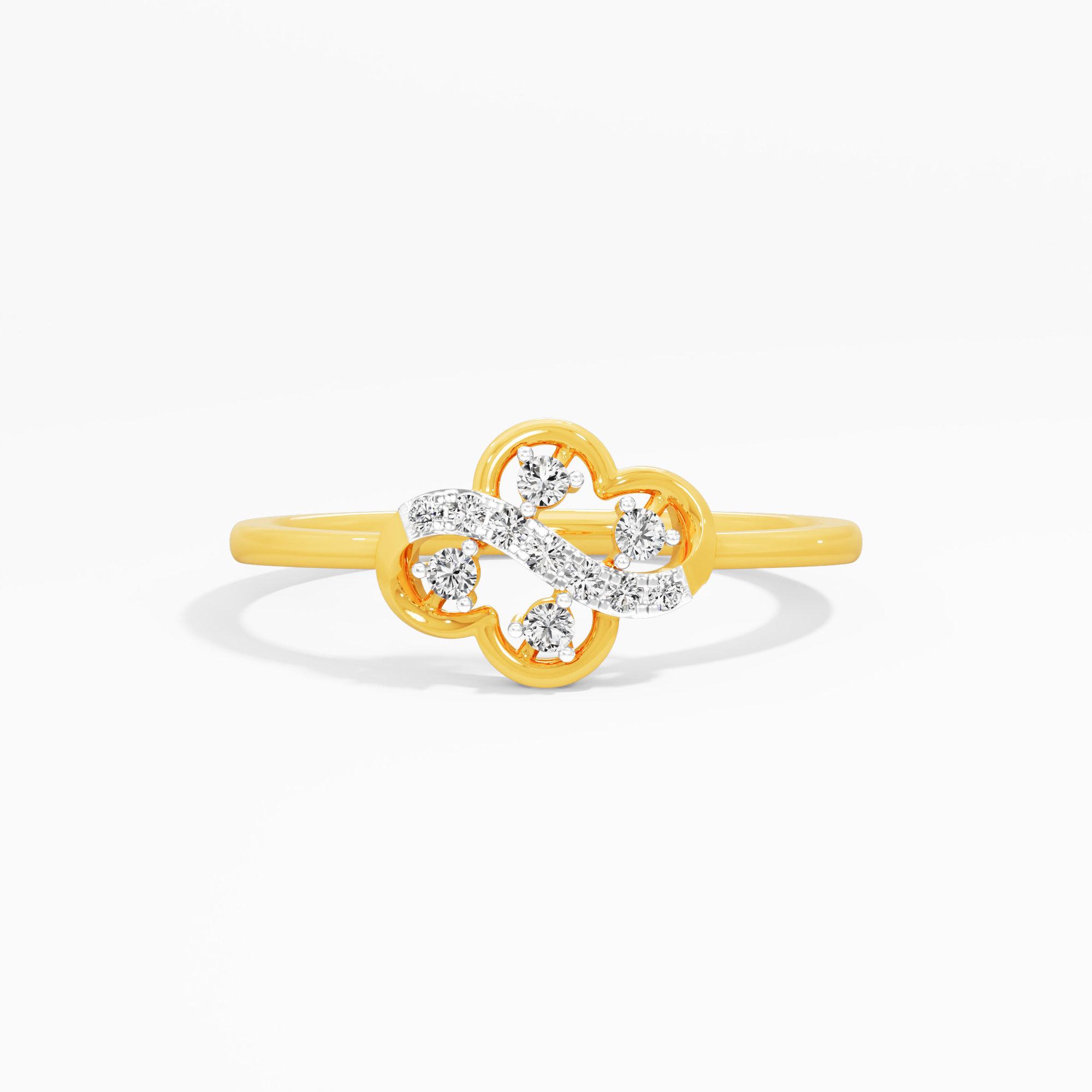 Twinkle Blossom Stackables Ring in 9KT Yellow Gold (Diamond Quality: EF-VVS VS)