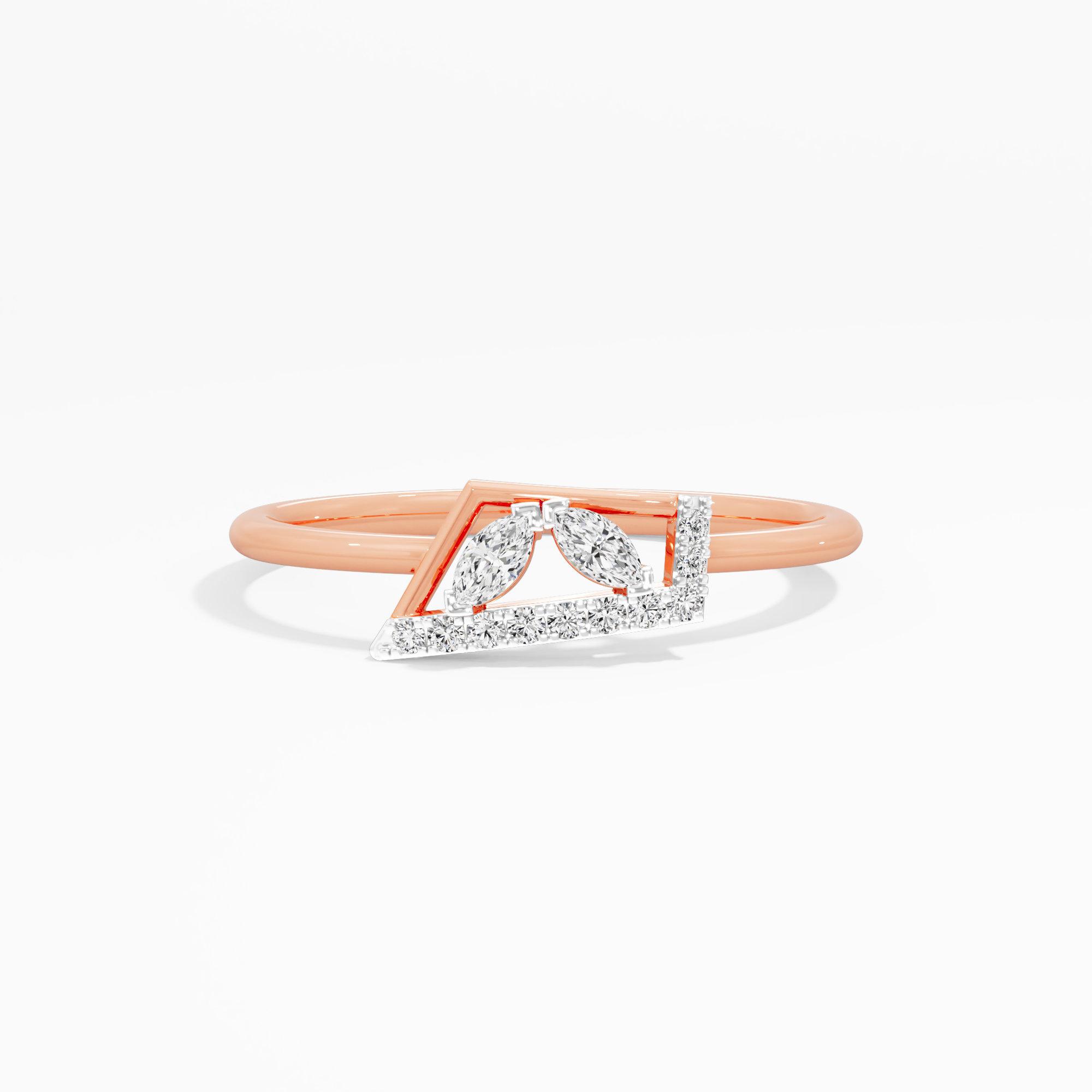 Royal Sparkle Halo Ring in 9KT Rose Gold (Diamond Quality: FG-VVS VS)