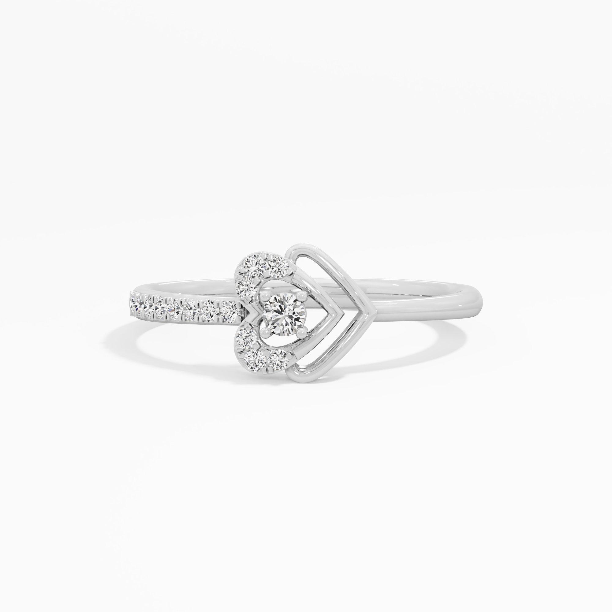 Ethereal Heart Halos Ring in 9KT White Gold (Diamond Quality: EF-VVS VS)