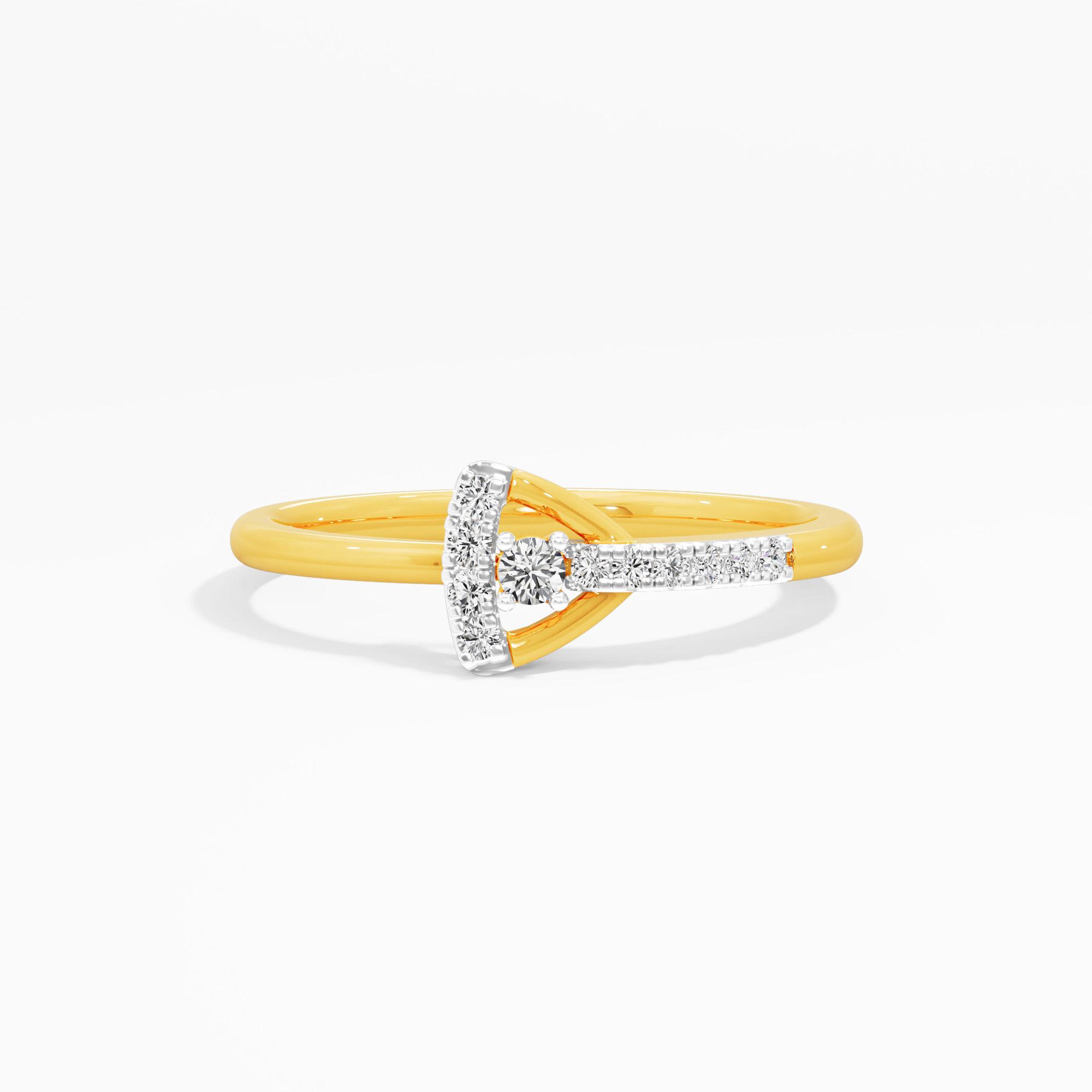 Sparkling Embrace Bypass Ring in 9KT Yellow Gold (Diamond Quality: EF-VVS VS)