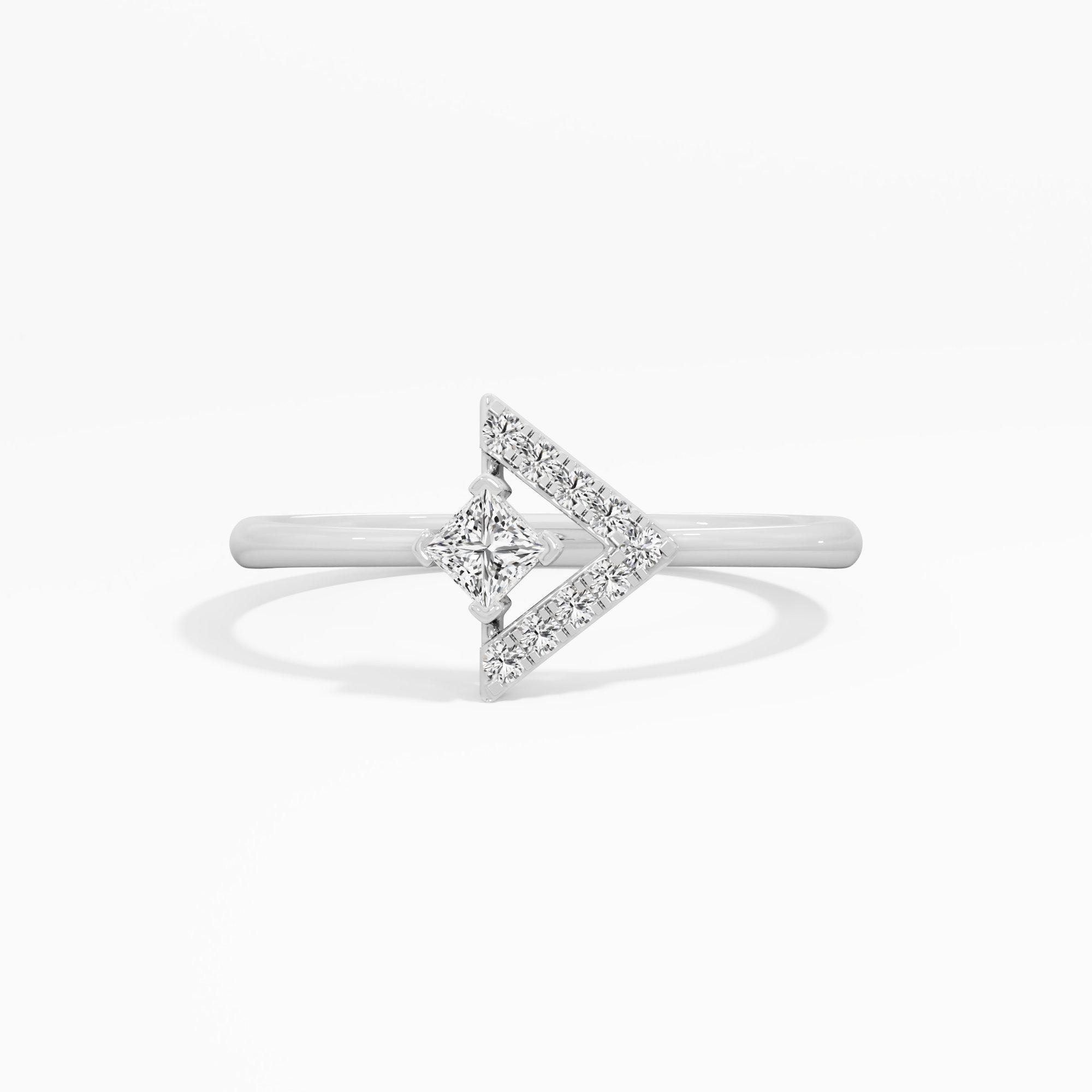 Radiant Apex Cocktail Ring in 9KT White Gold (Diamond Quality: FG-VVS VS)