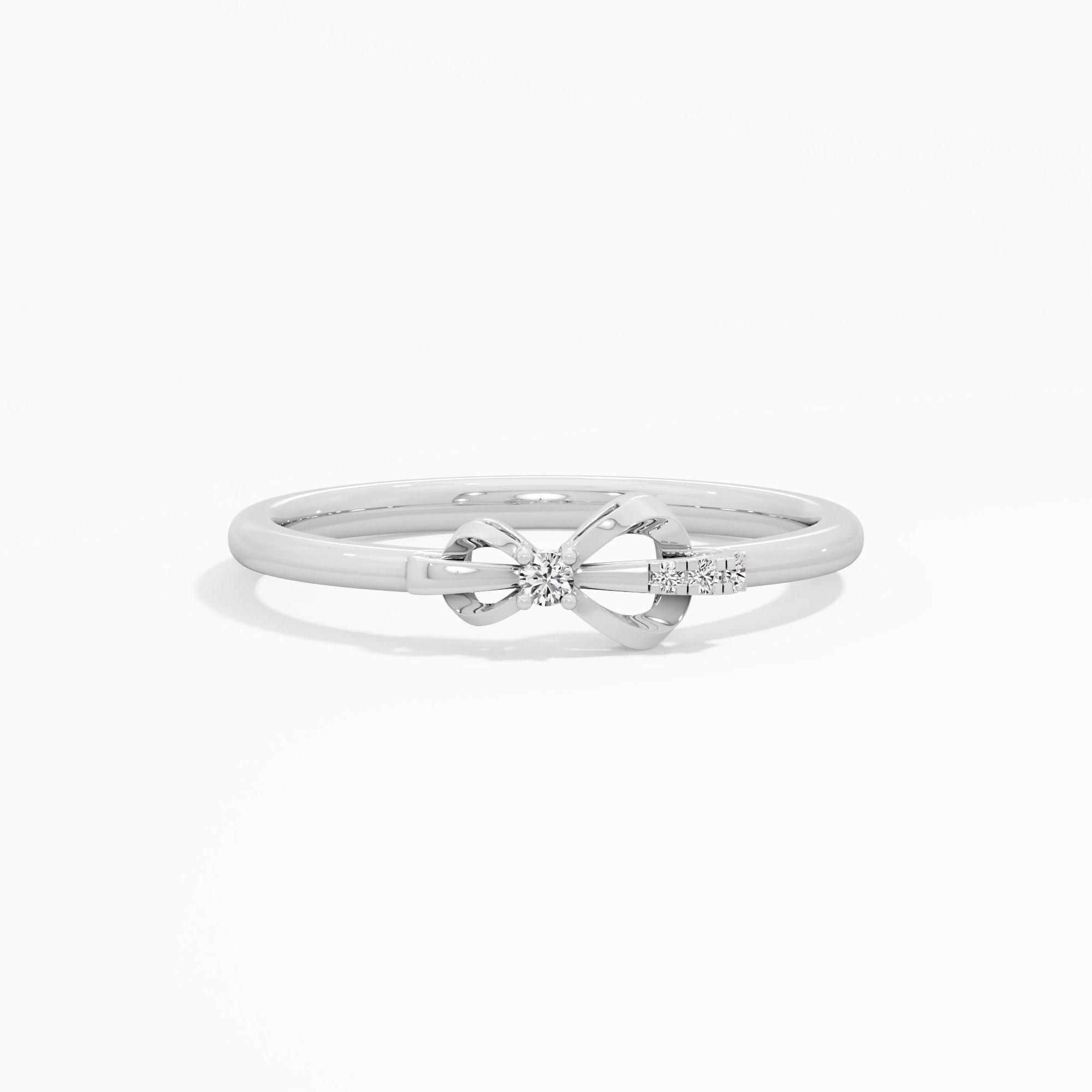 Ribboned Sparkle Bands Ring in 9KT White Gold (Diamond Quality: EF-VVS VS)
