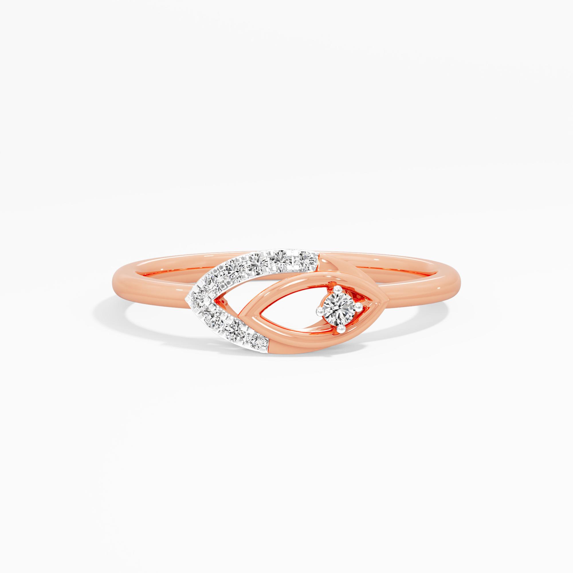 Opaline Gaze Cocktail Ring in 9KT Rose Gold (Diamond Quality: EF-VVS VS)