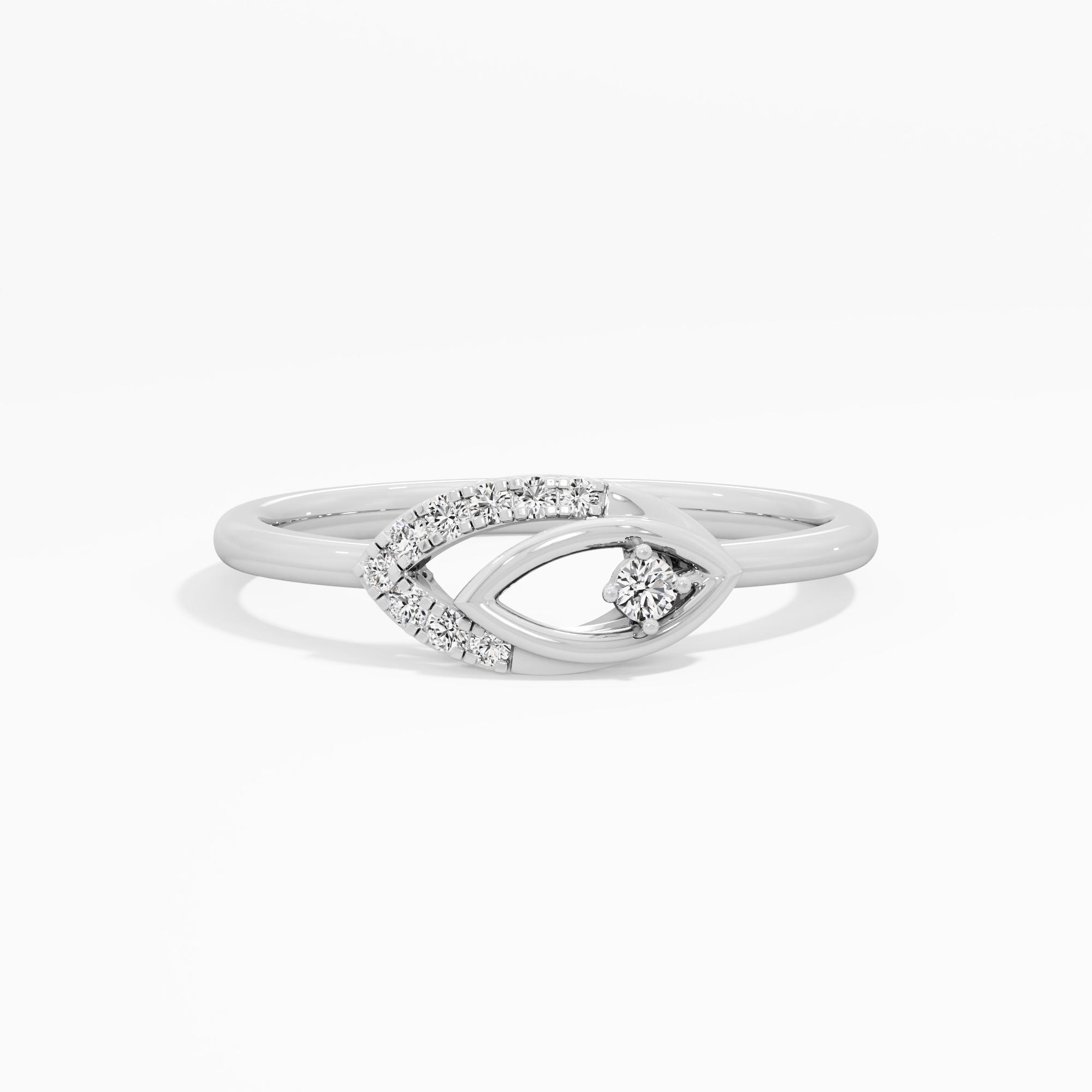 Opaline Gaze Cocktail Ring in 9KT White Gold (Diamond Quality: EF-VVS VS)