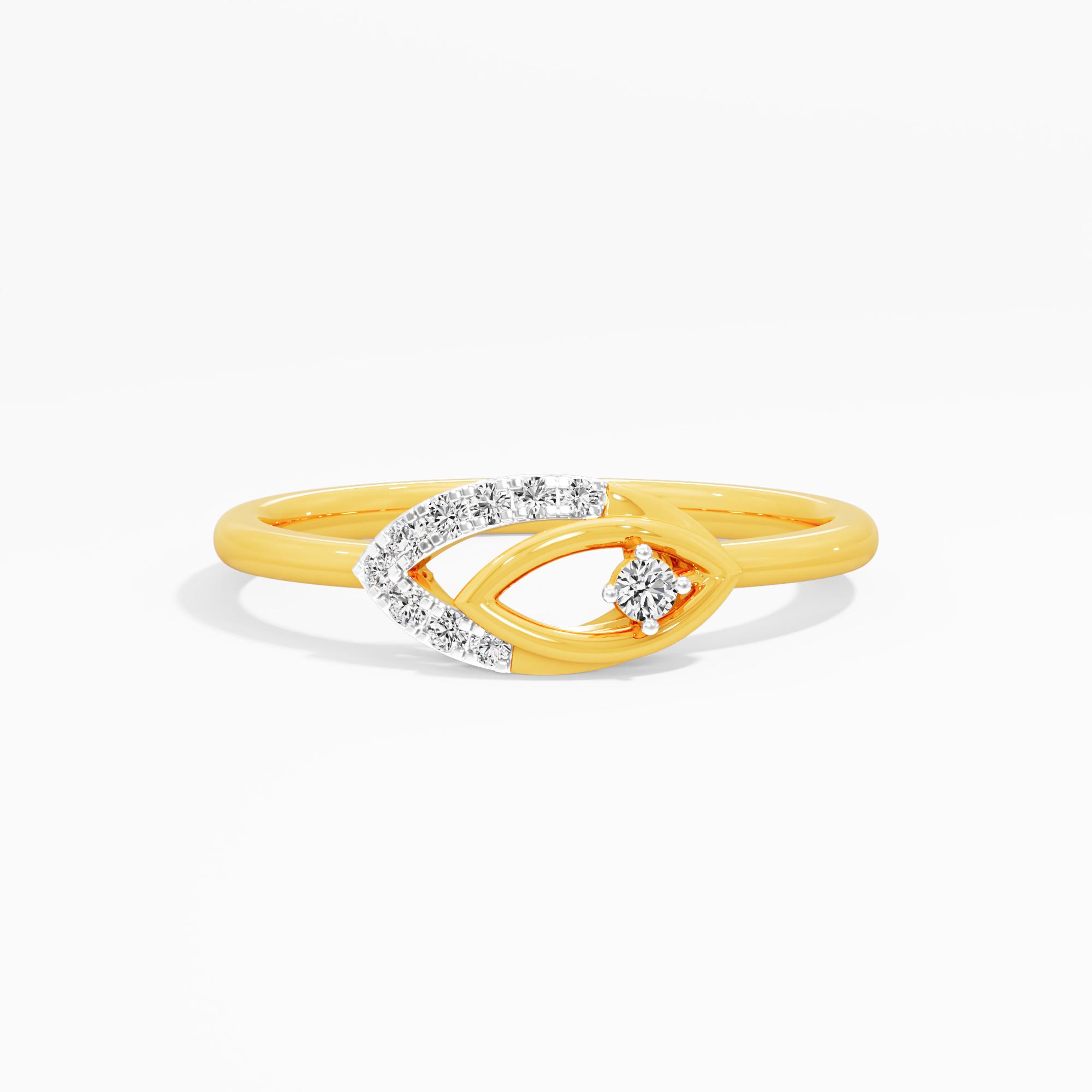 Opaline Gaze Cocktail Ring in 9KT Yellow Gold (Diamond Quality: EF-VVS VS)