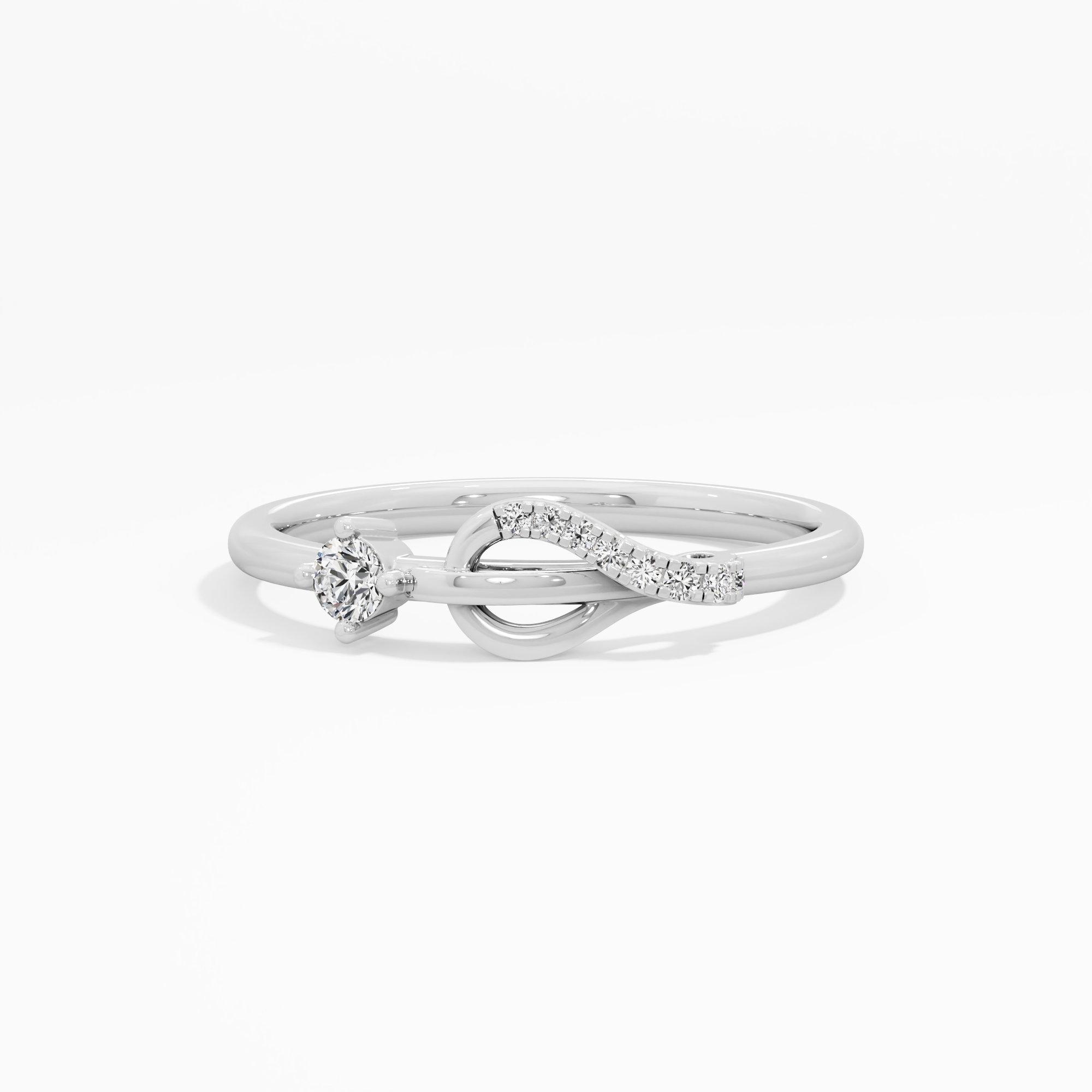 Azure Wave Bypass Ring in 9KT White Gold (Diamond Quality: EF-VVS VS)