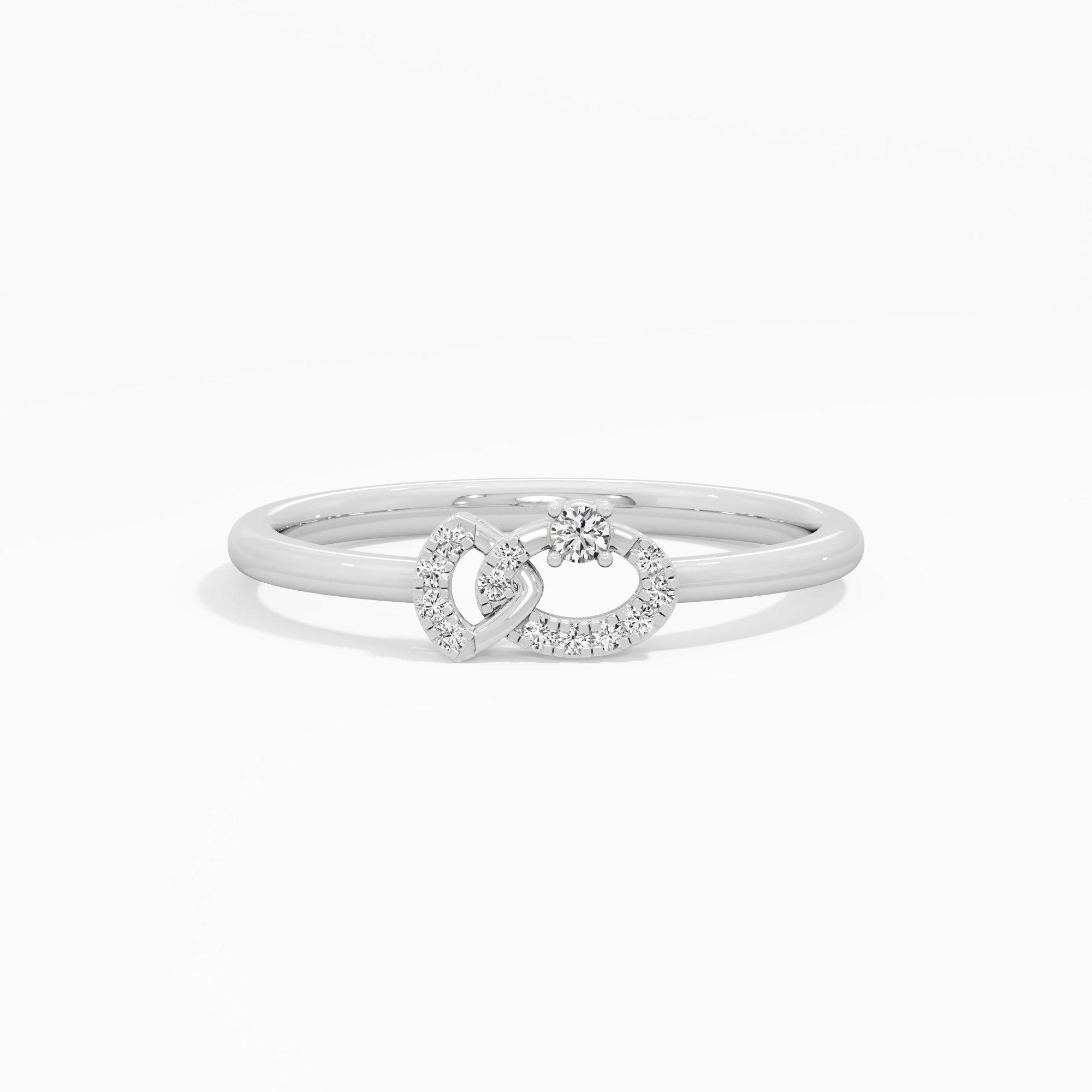 Skyline Embrace Bypass Ring in 9KT White Gold (Diamond Quality: EF-VVS VS)