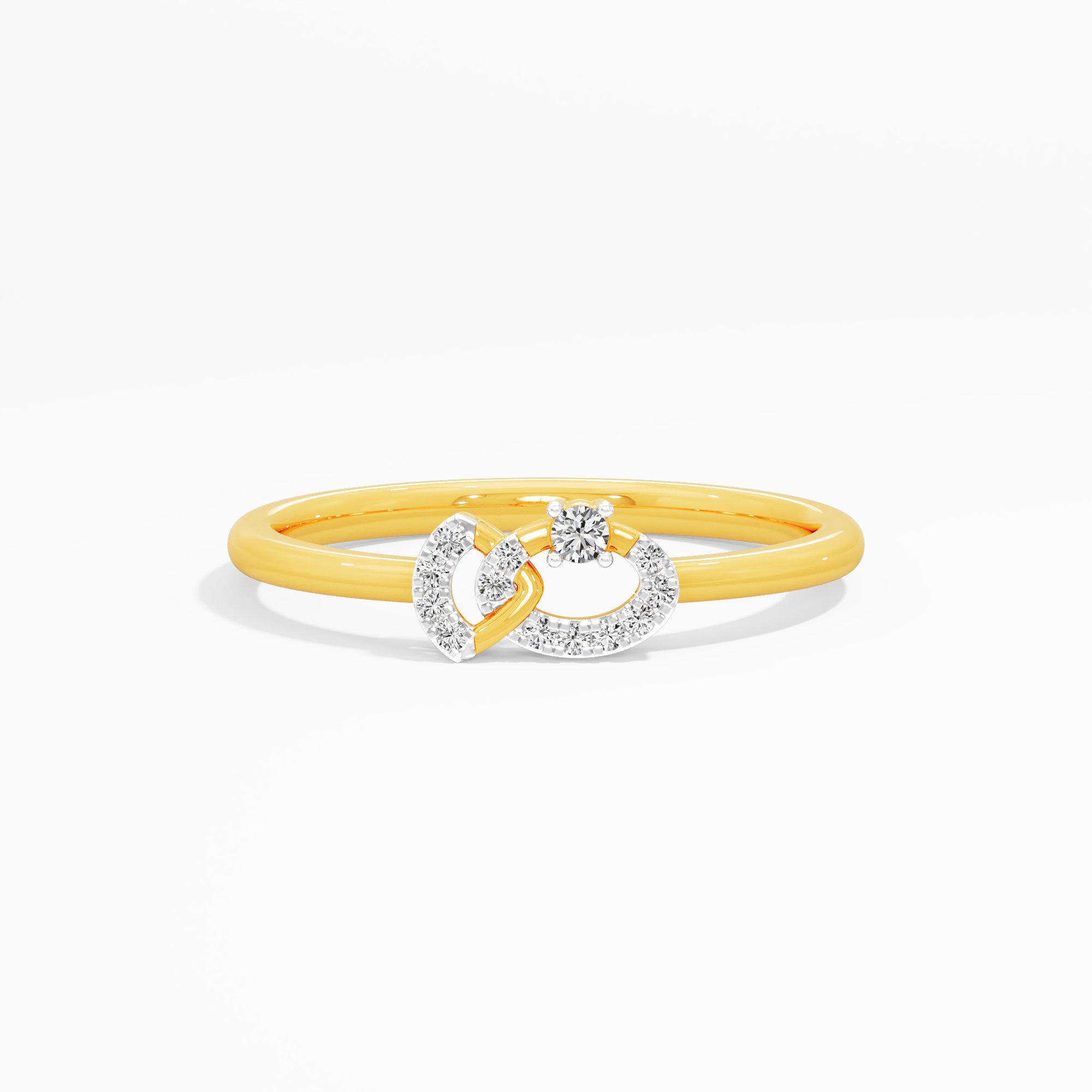 Skyline Embrace Bypass Ring in 9KT Yellow Gold (Diamond Quality: EF-VVS VS)
