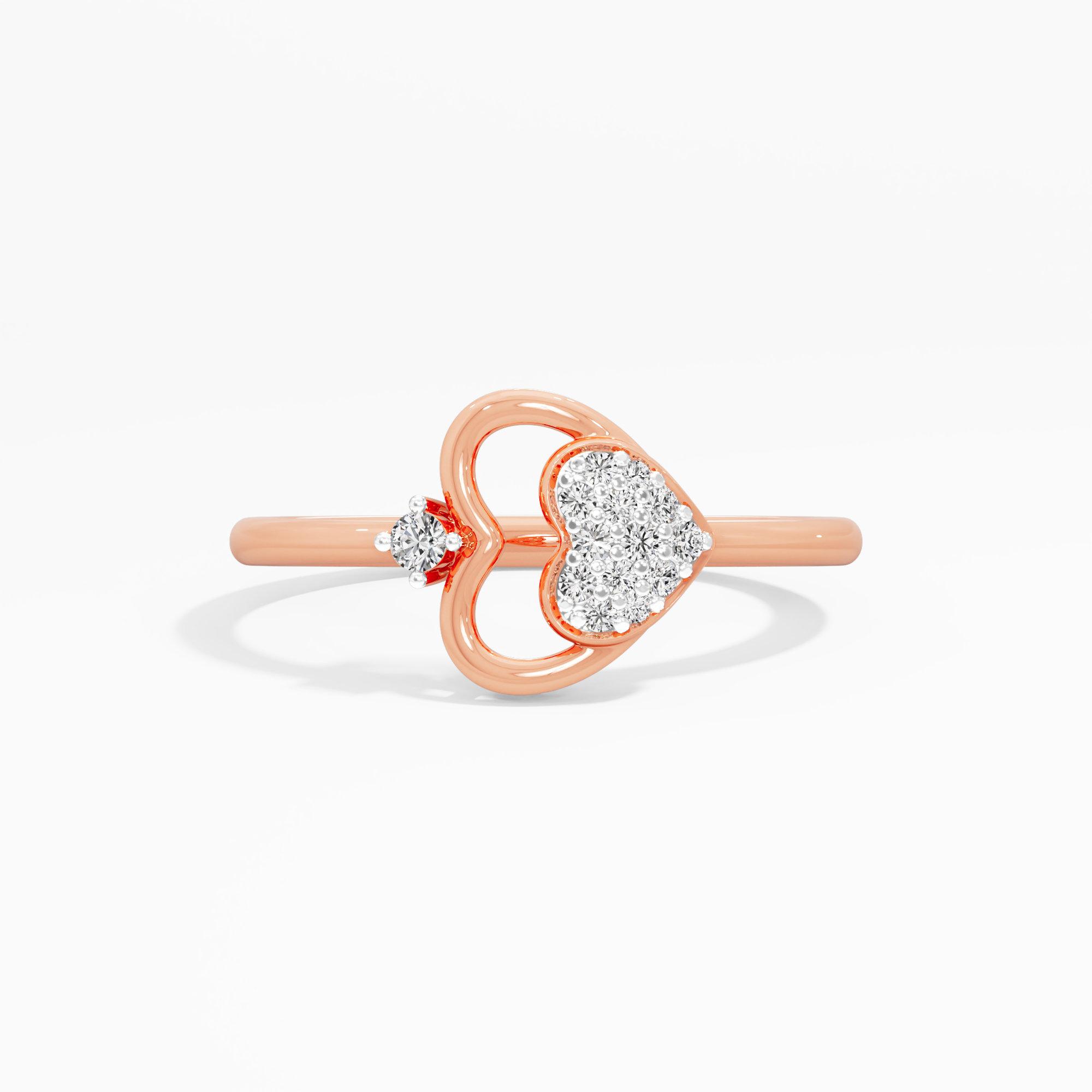 Radiant Heartbeat Cocktail Ring in 9KT Rose Gold (Diamond Quality: EF-VVS VS)