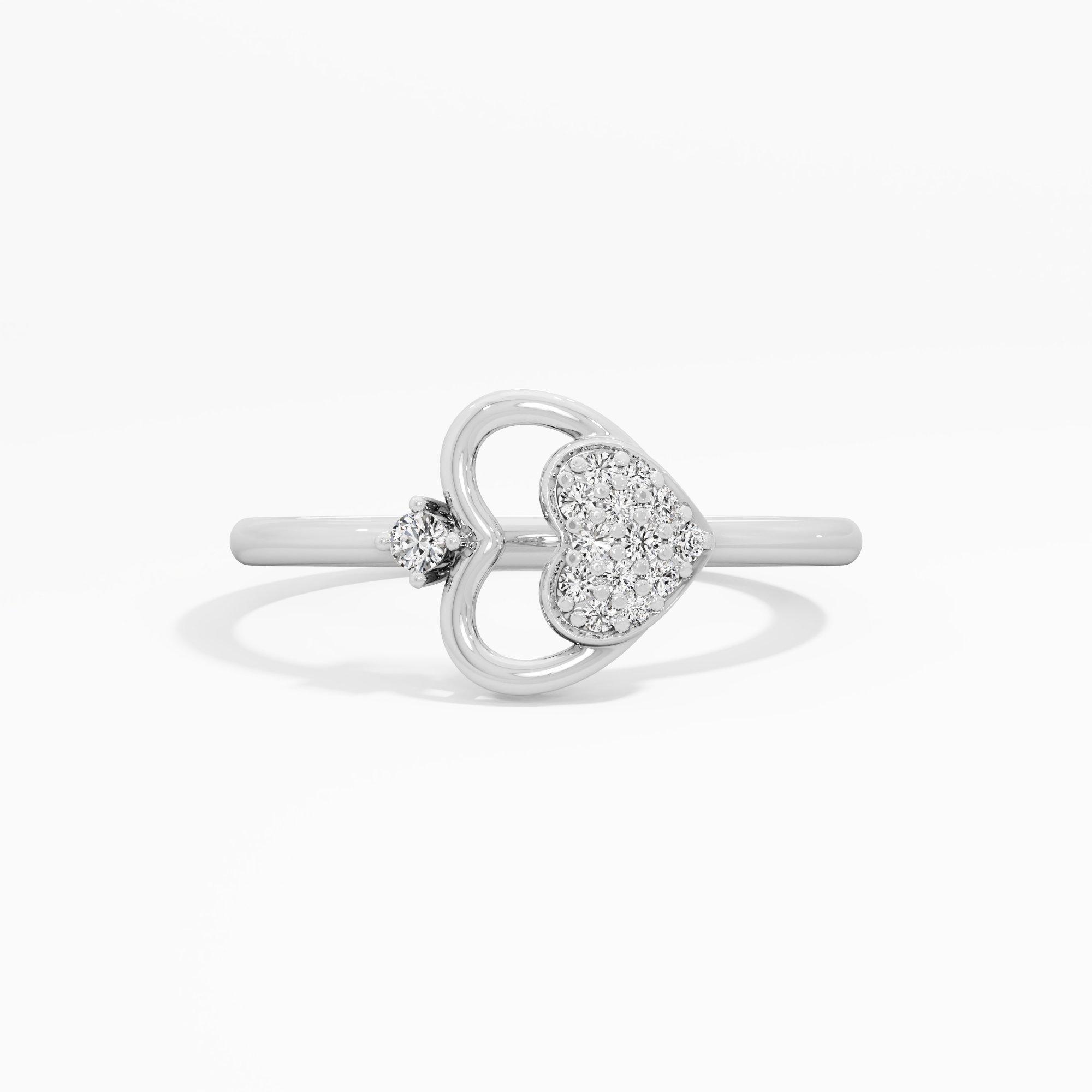 Radiant Heartbeat Cocktail Ring in 9KT White Gold (Diamond Quality: EF-VVS VS)