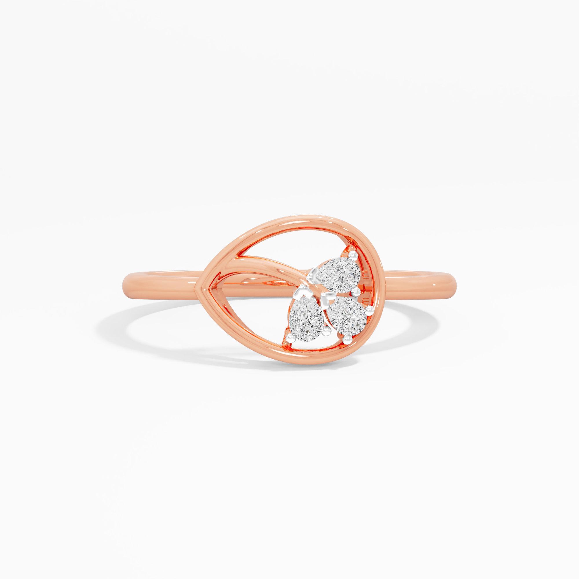 Dewdrop Embrace Cocktail Ring in 9KT Rose Gold (Diamond Quality: FG-VVS VS)