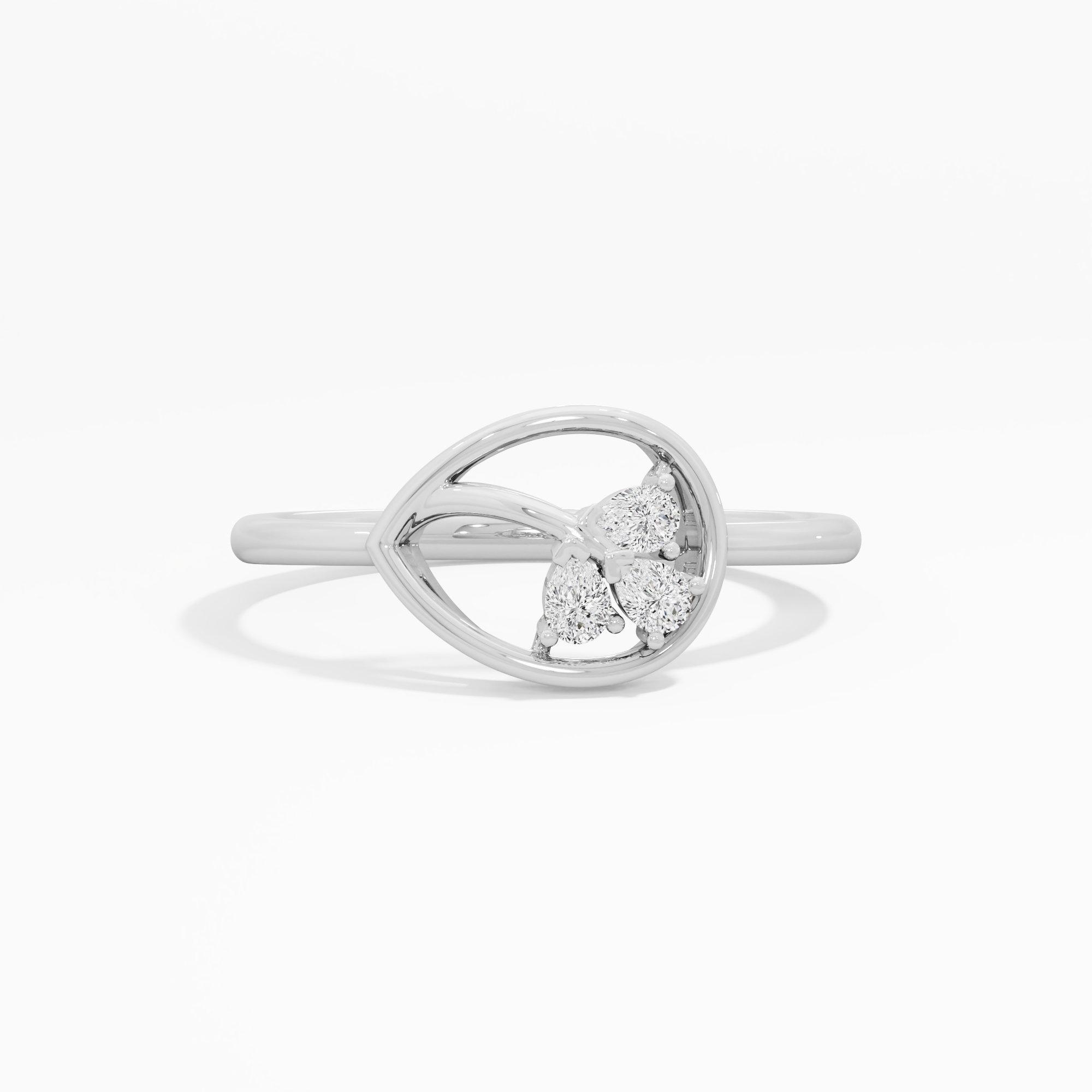 Dewdrop Embrace Cocktail Ring in 9KT White Gold (Diamond Quality: FG-VVS VS)