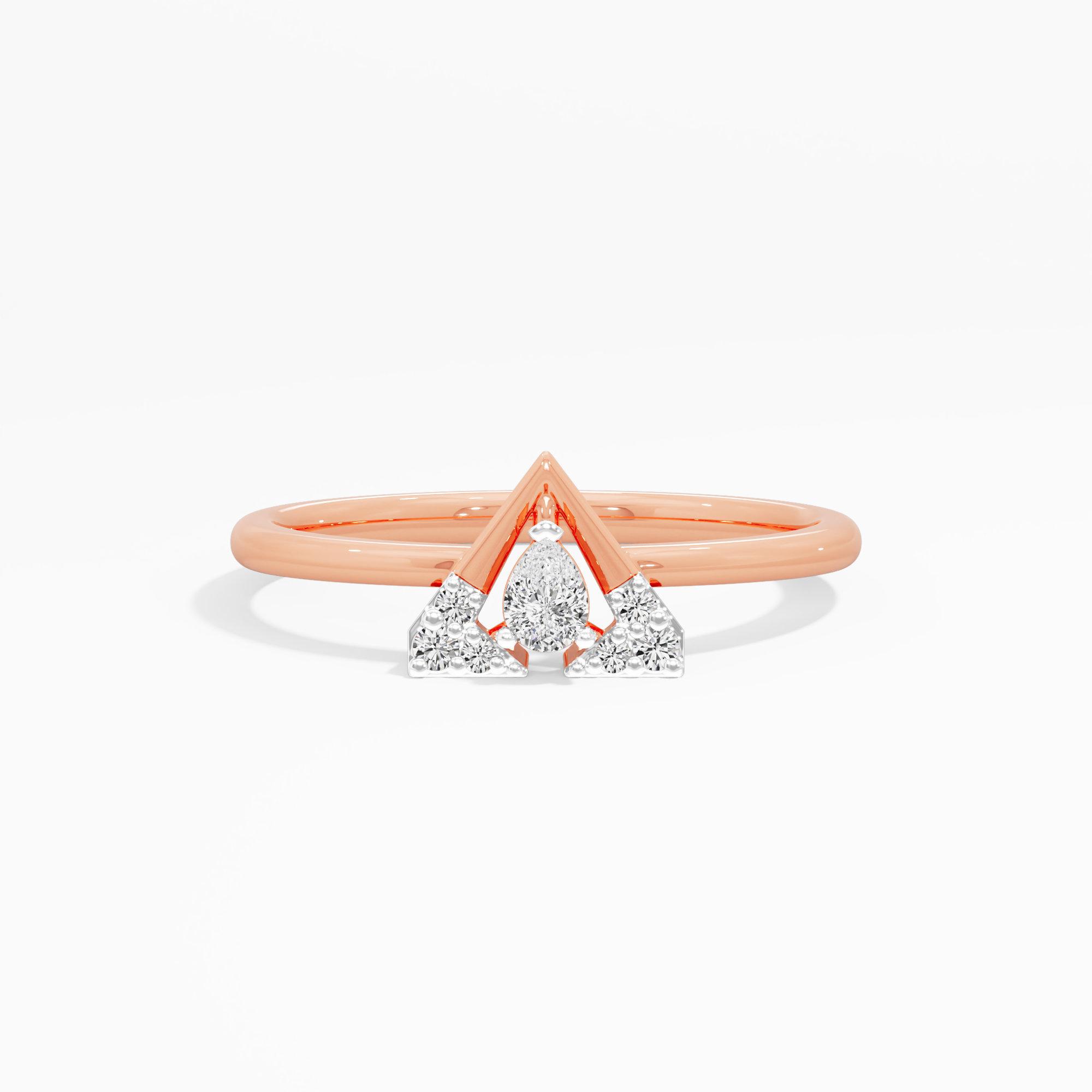 Vanguard Sparkle Stackables Ring in 9KT Rose Gold (Diamond Quality: FG-VVS VS)