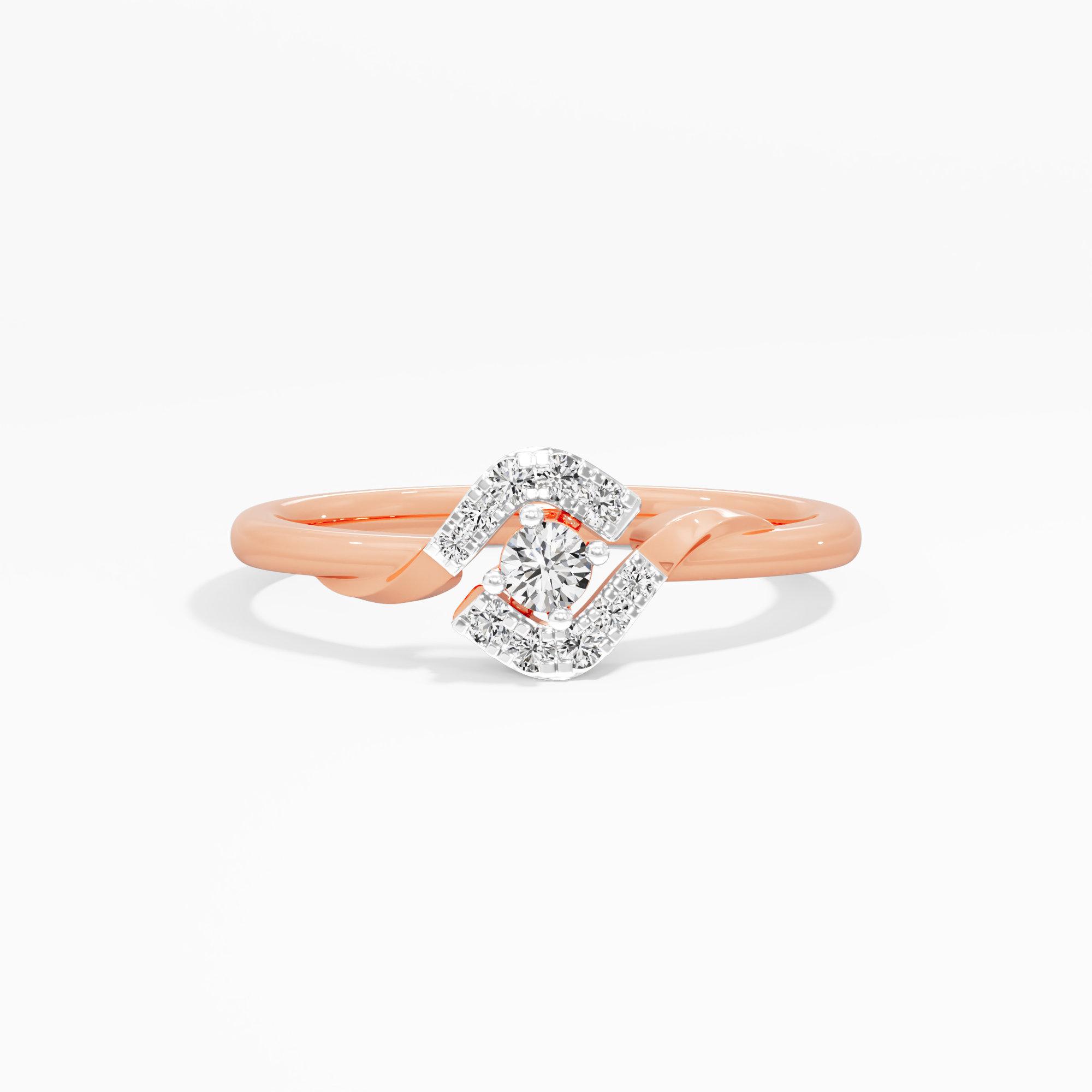 Starry Bloom Halos Ring in 9KT Rose Gold (Diamond Quality: EF-VVS VS)