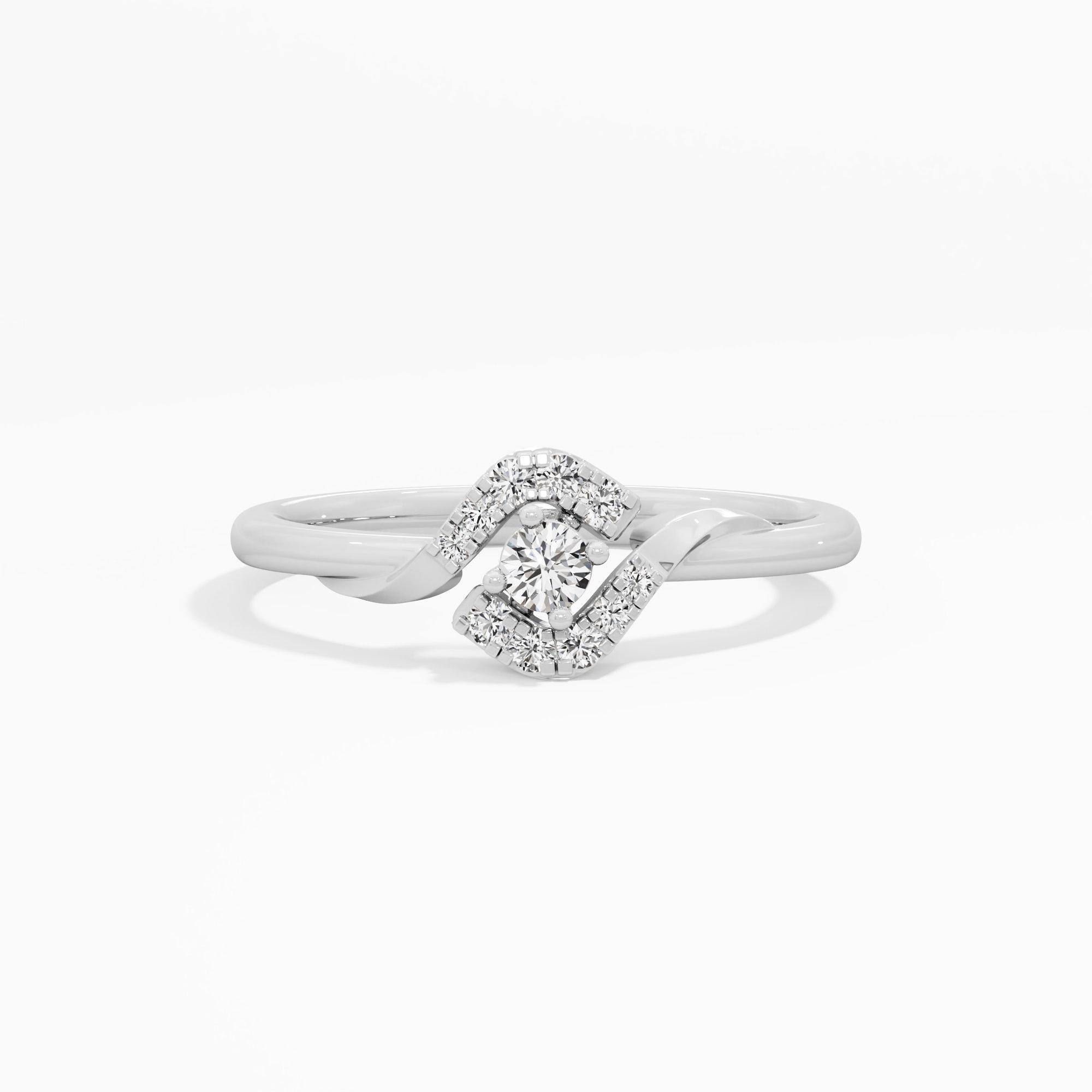 Starry Bloom Halos Ring in 9KT White Gold (Diamond Quality: EF-VVS VS)